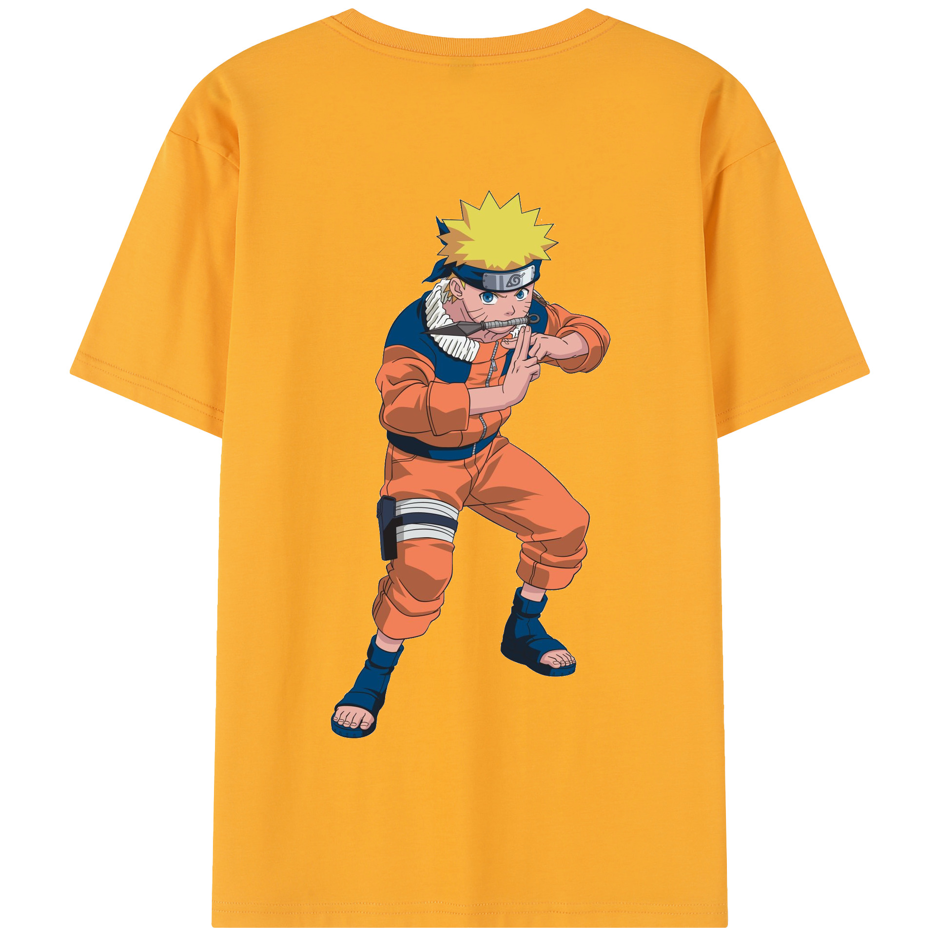 （画像用） NARUTO -ナルト- うずまき ナルト Uzumaki Naruto 綿100％半袖Tシャツ（背面プリント）