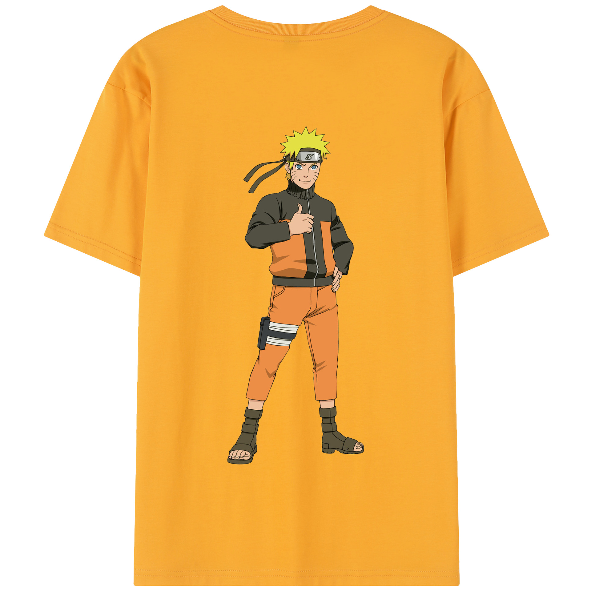 （画像用） NARUTO -ナルト- うずまき ナルト Uzumaki Naruto 綿100％半袖Tシャツ（背面プリント）