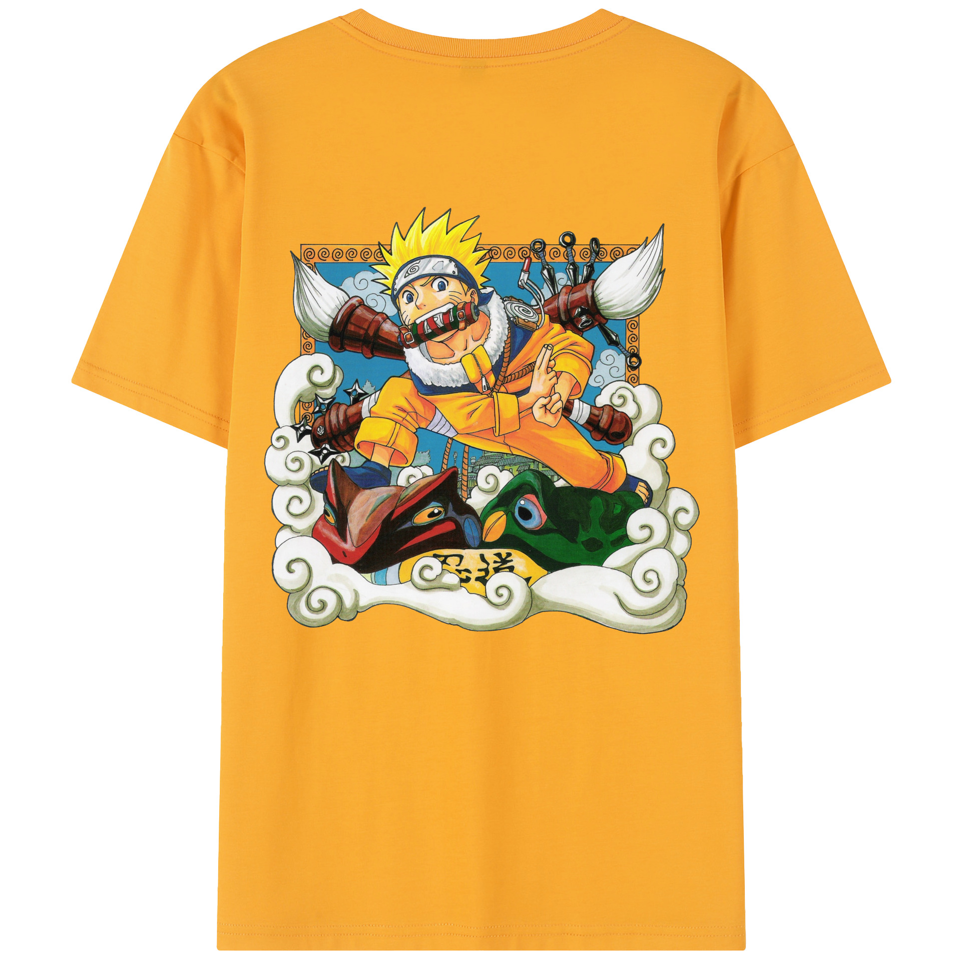 （画像用） NARUTO -ナルト- うずまき ナルト Uzumaki Naruto 綿100％半袖Tシャツ（背面プリント）