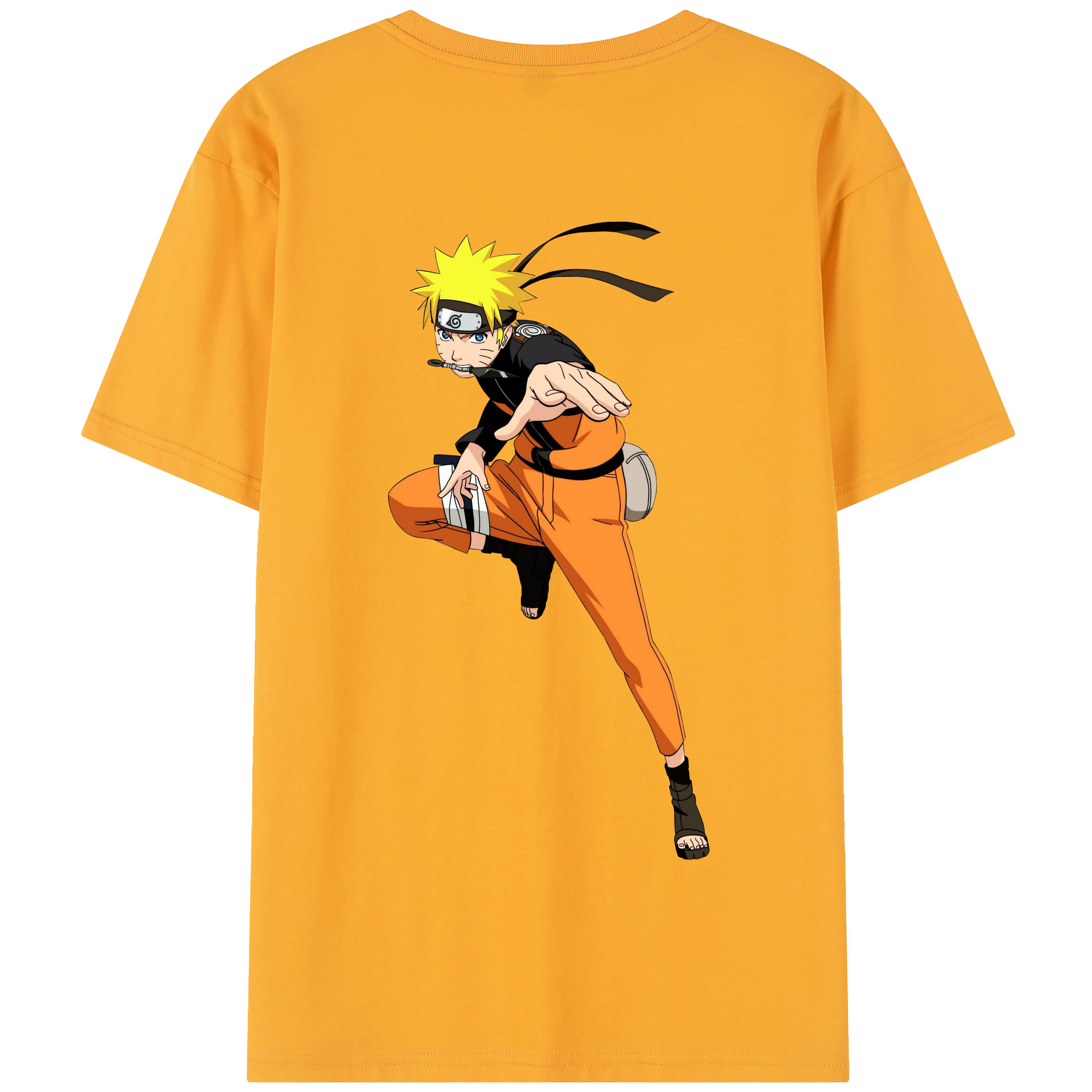 （画像用） NARUTO -ナルト- うずまき ナルト Uzumaki Naruto 綿100％半袖Tシャツ（背面プリント）