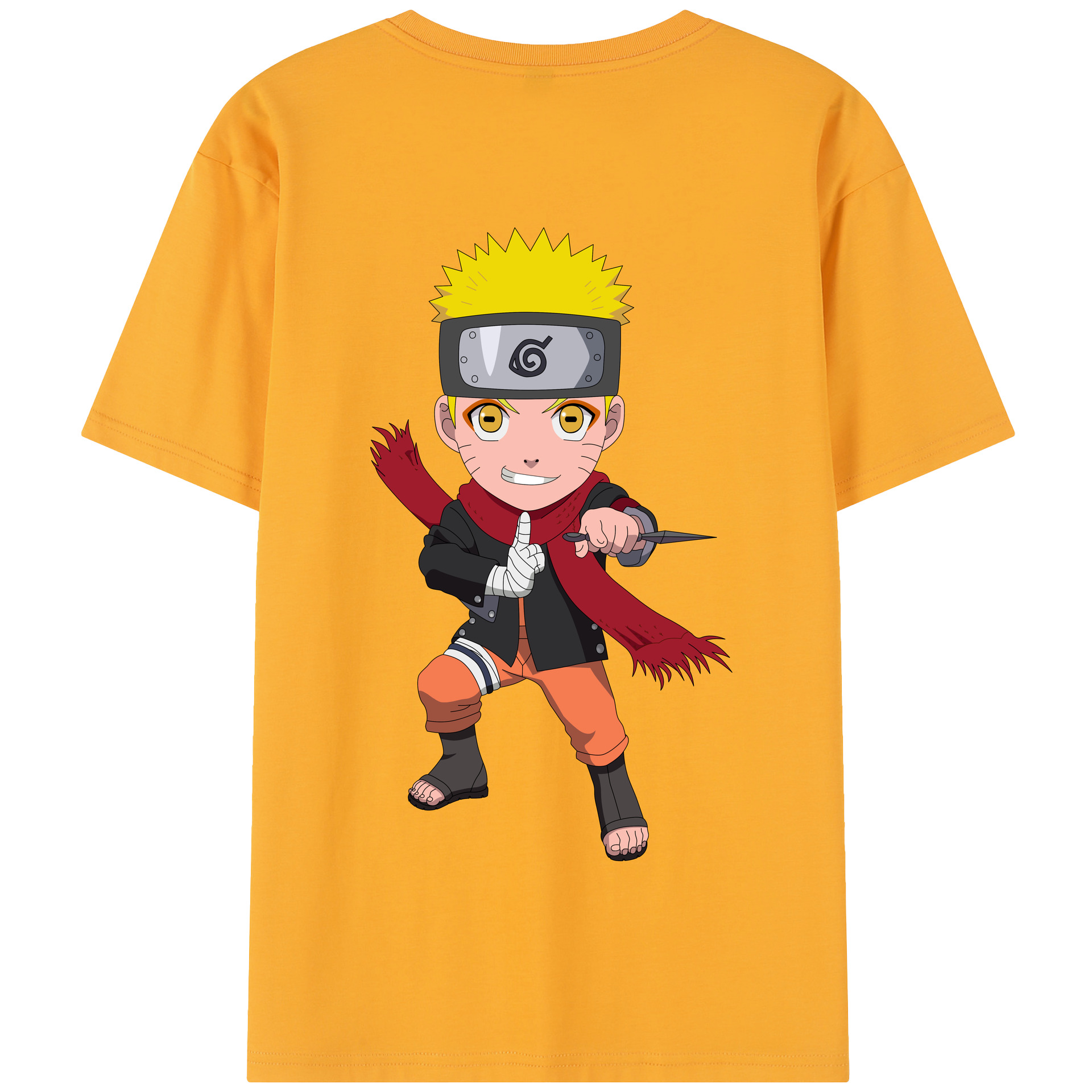 （画像用） NARUTO -ナルト- うずまき ナルト Uzumaki Naruto 綿100％半袖Tシャツ（背面プリント）