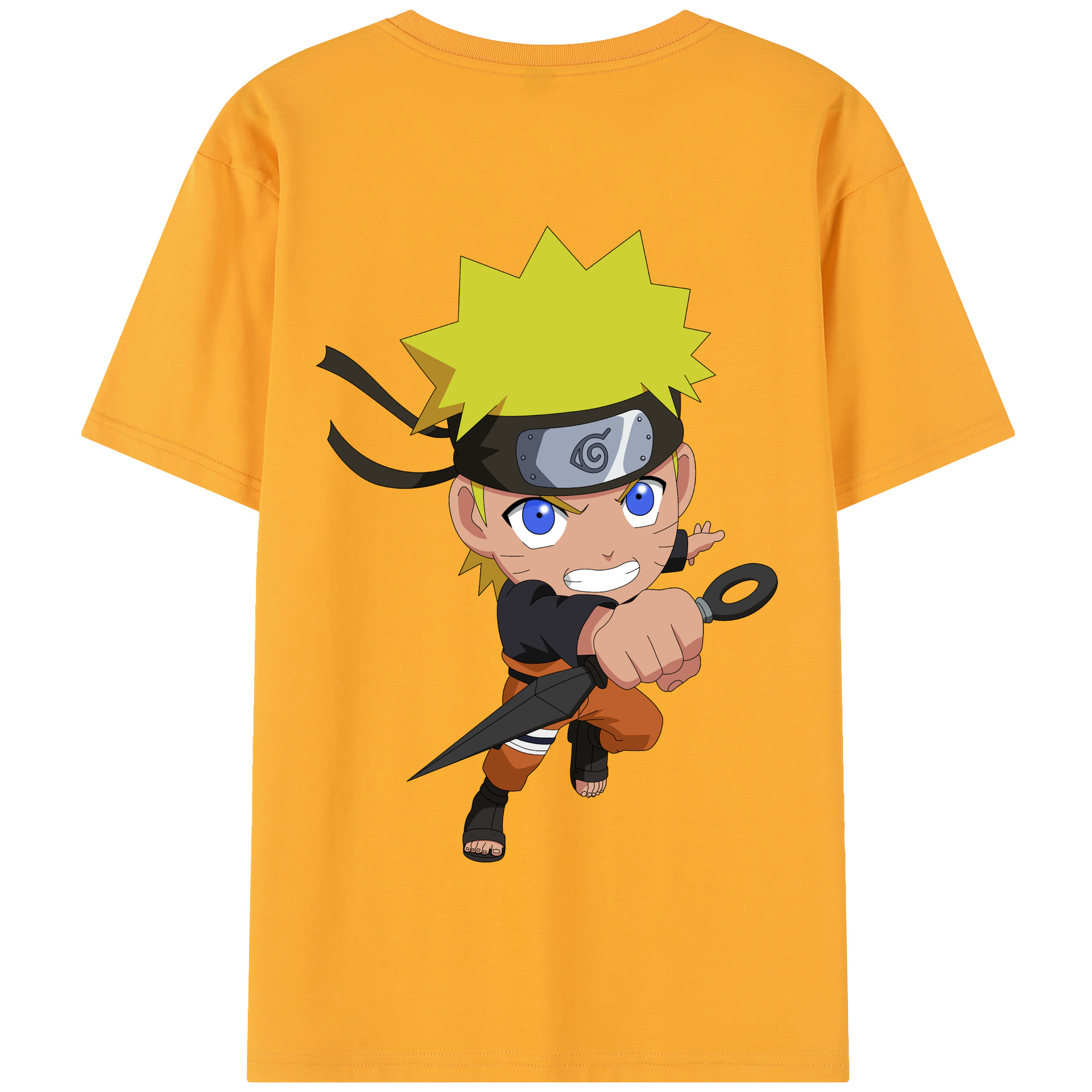 （画像用） NARUTO -ナルト- うずまき ナルト Uzumaki Naruto 綿100％半袖Tシャツ（背面プリント）