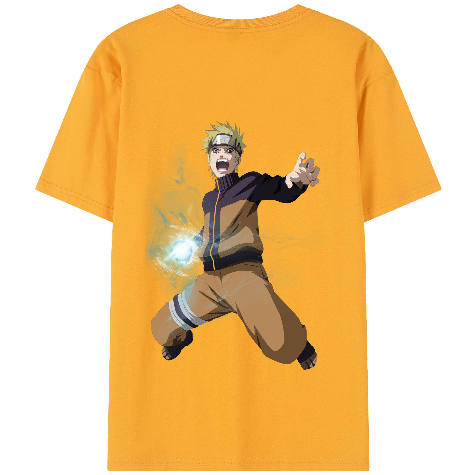 （画像用） NARUTO -ナルト- うずまき ナルト Uzumaki Naruto 綿100％半袖Tシャツ（背面プリント）