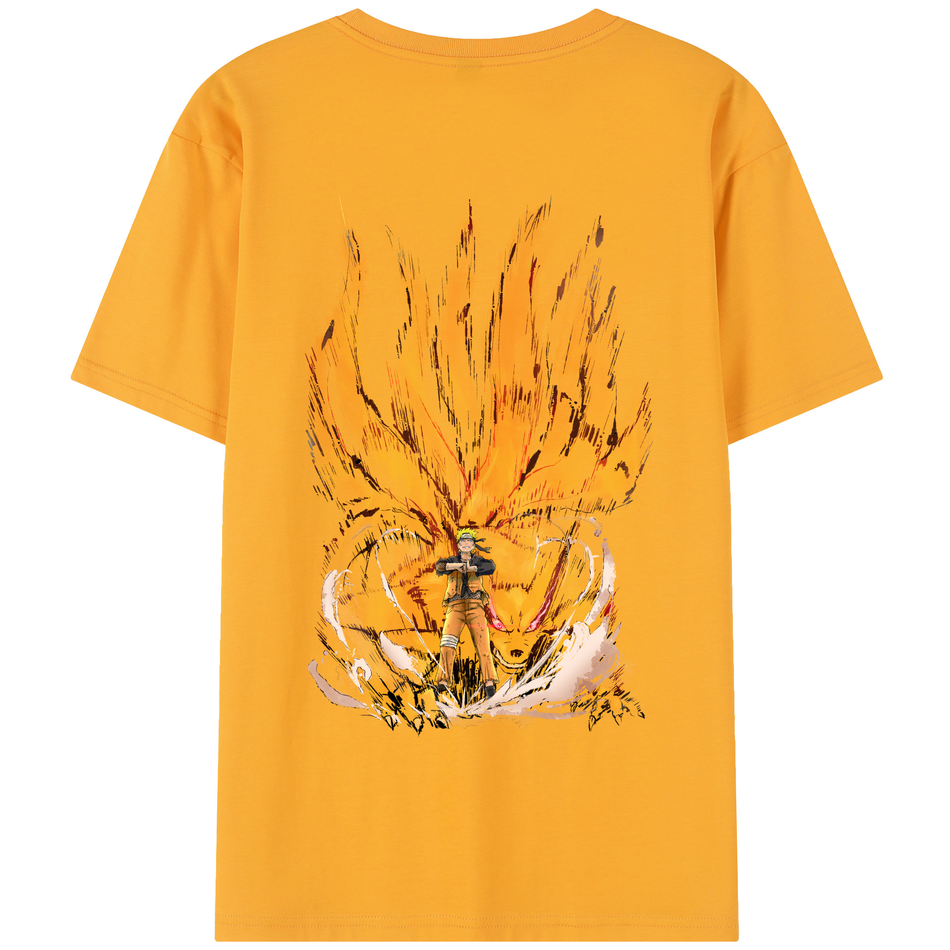（画像用） NARUTO -ナルト- うずまき ナルト Uzumaki Naruto 綿100％半袖Tシャツ（背面プリント）