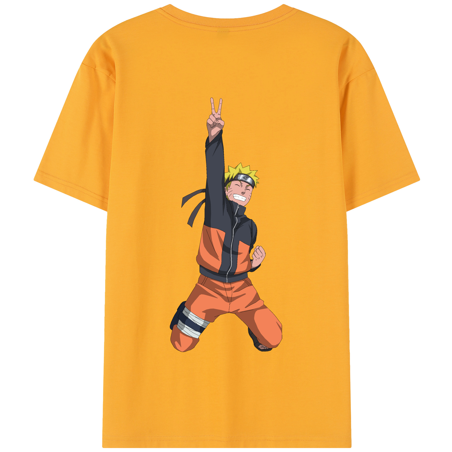 （画像用） NARUTO -ナルト- うずまき ナルト Uzumaki Naruto 綿100％半袖Tシャツ（背面プリント）