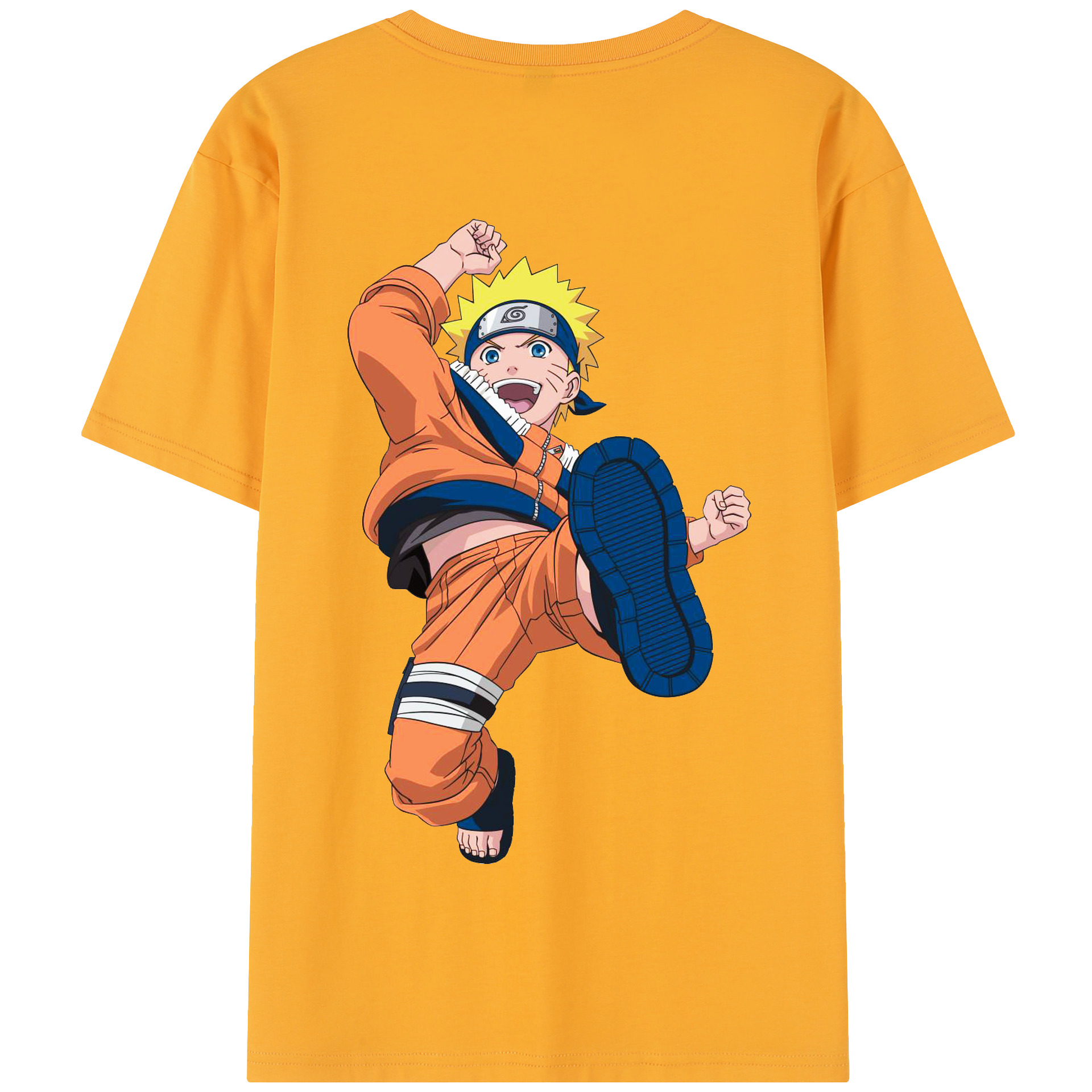 （画像用） NARUTO -ナルト- うずまき ナルト Uzumaki Naruto 綿100％半袖Tシャツ（背面プリント）