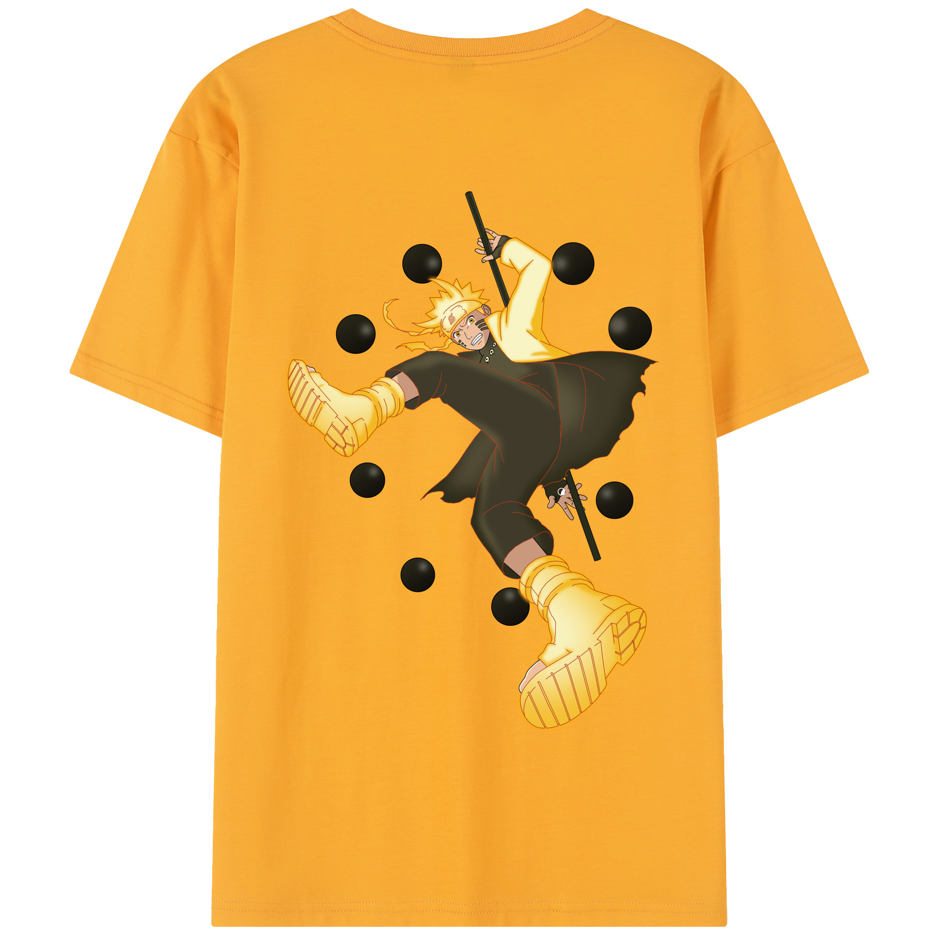 （画像用） NARUTO -ナルト- うずまき ナルト Uzumaki Naruto 綿100％半袖Tシャツ（背面プリント）