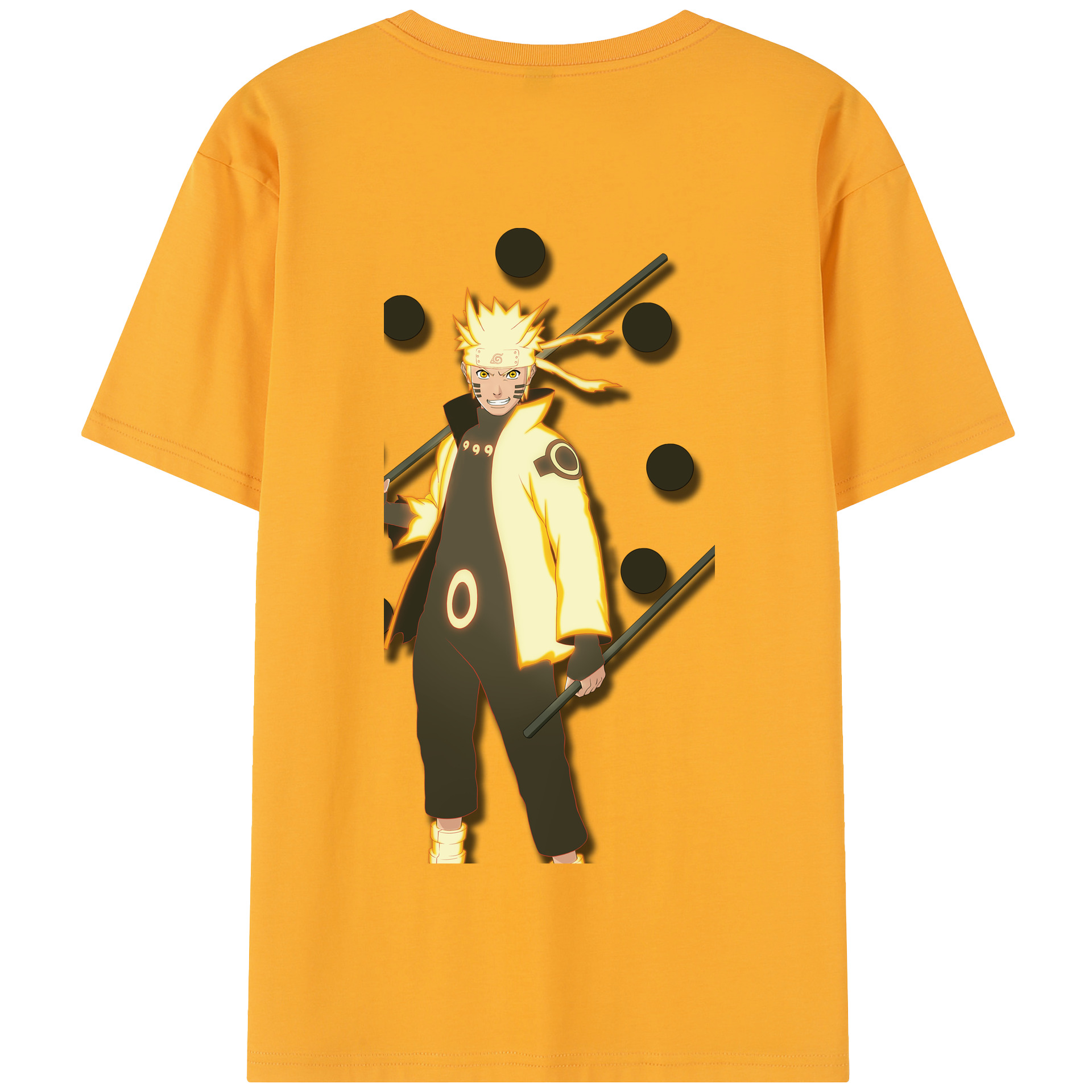 （画像用） NARUTO -ナルト- うずまき ナルト Uzumaki Naruto 綿100％半袖Tシャツ（背面プリント）