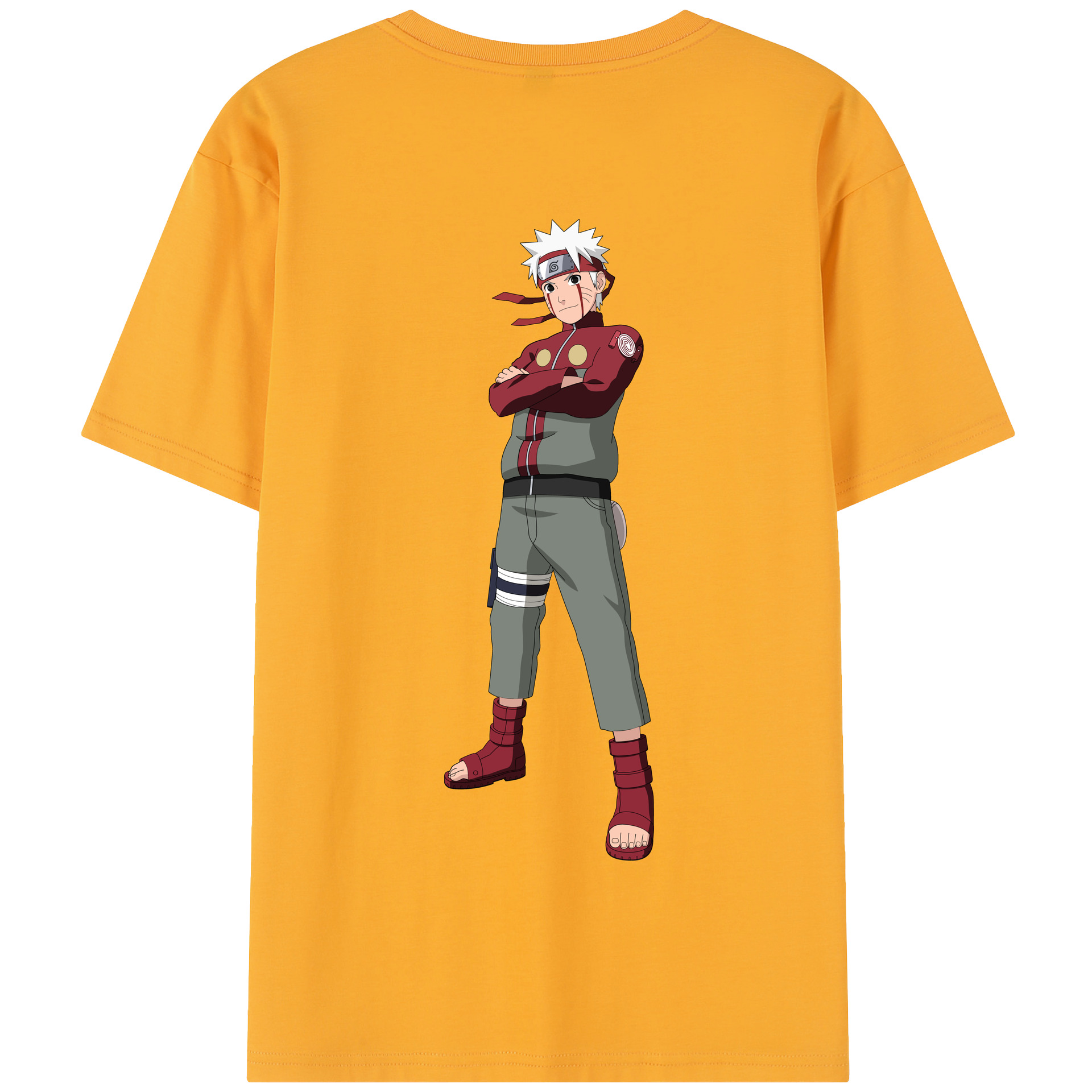 （画像用） NARUTO -ナルト- うずまき ナルト Uzumaki Naruto 綿100％半袖Tシャツ（背面プリント）