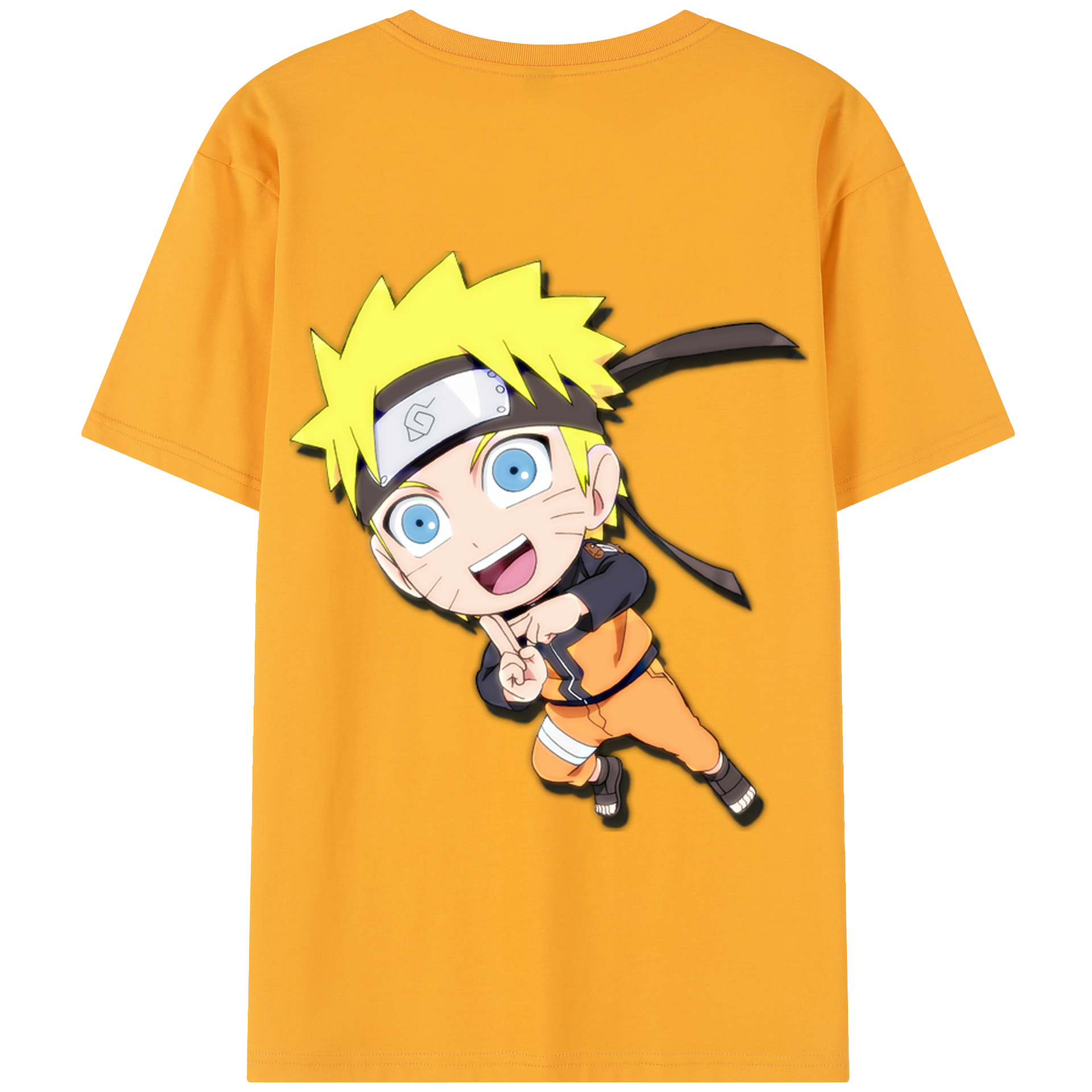 （画像用） NARUTO -ナルト- うずまき ナルト Uzumaki Naruto 綿100％半袖Tシャツ（背面プリント）