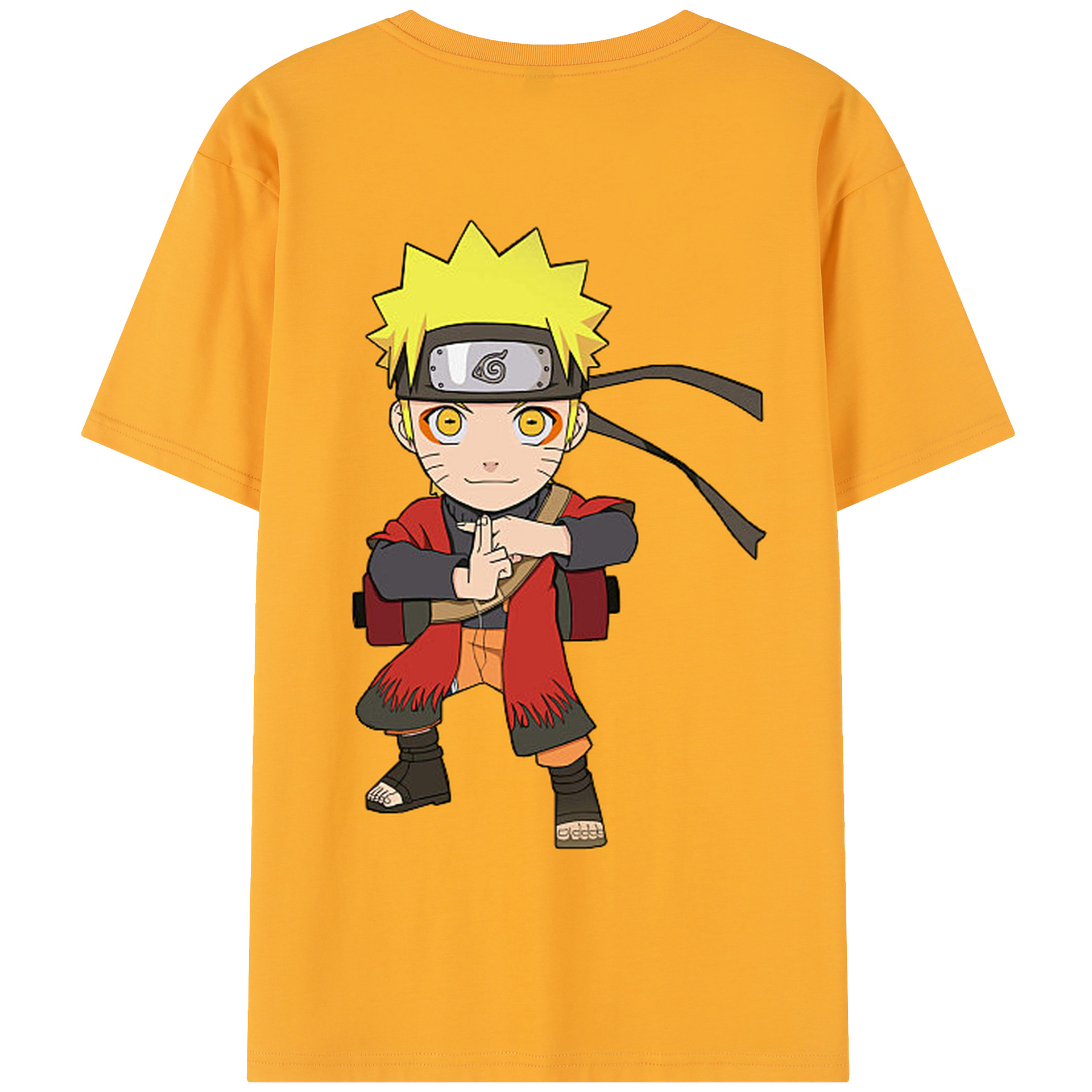 （画像用） NARUTO -ナルト- うずまき ナルト Uzumaki Naruto 綿100％半袖Tシャツ（背面プリント）