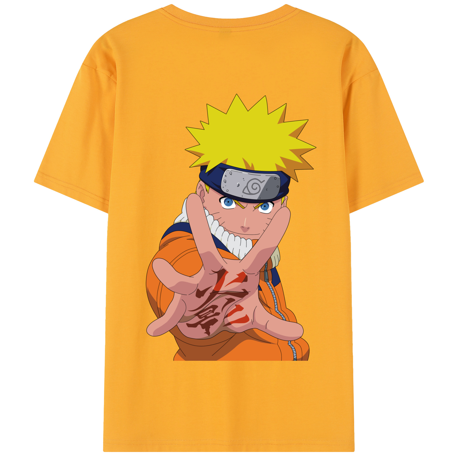 （画像用） NARUTO -ナルト- うずまき ナルト Uzumaki Naruto 綿100％半袖Tシャツ（背面プリント）