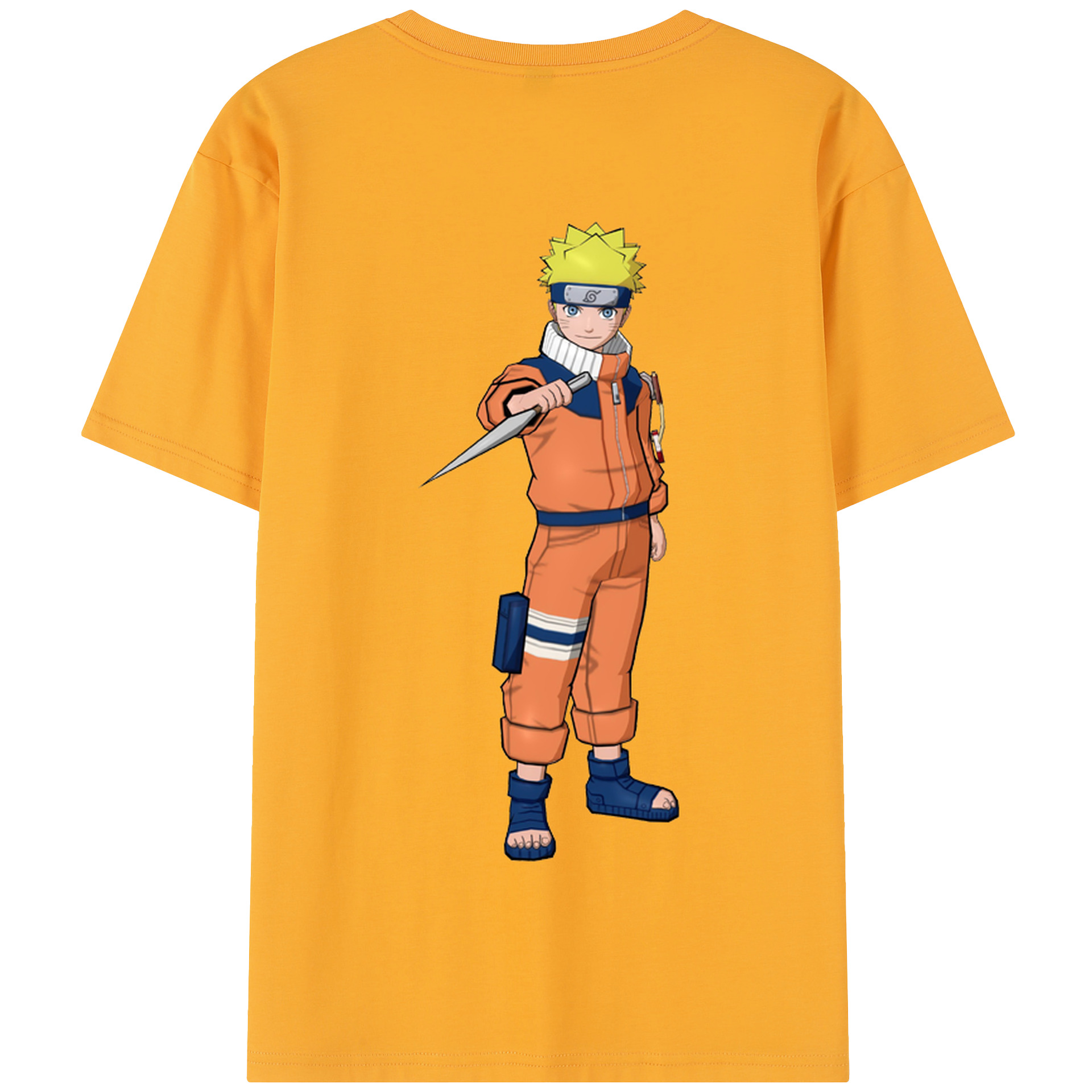 （画像用） NARUTO -ナルト- うずまき ナルト Uzumaki Naruto 綿100％半袖Tシャツ（背面プリント）