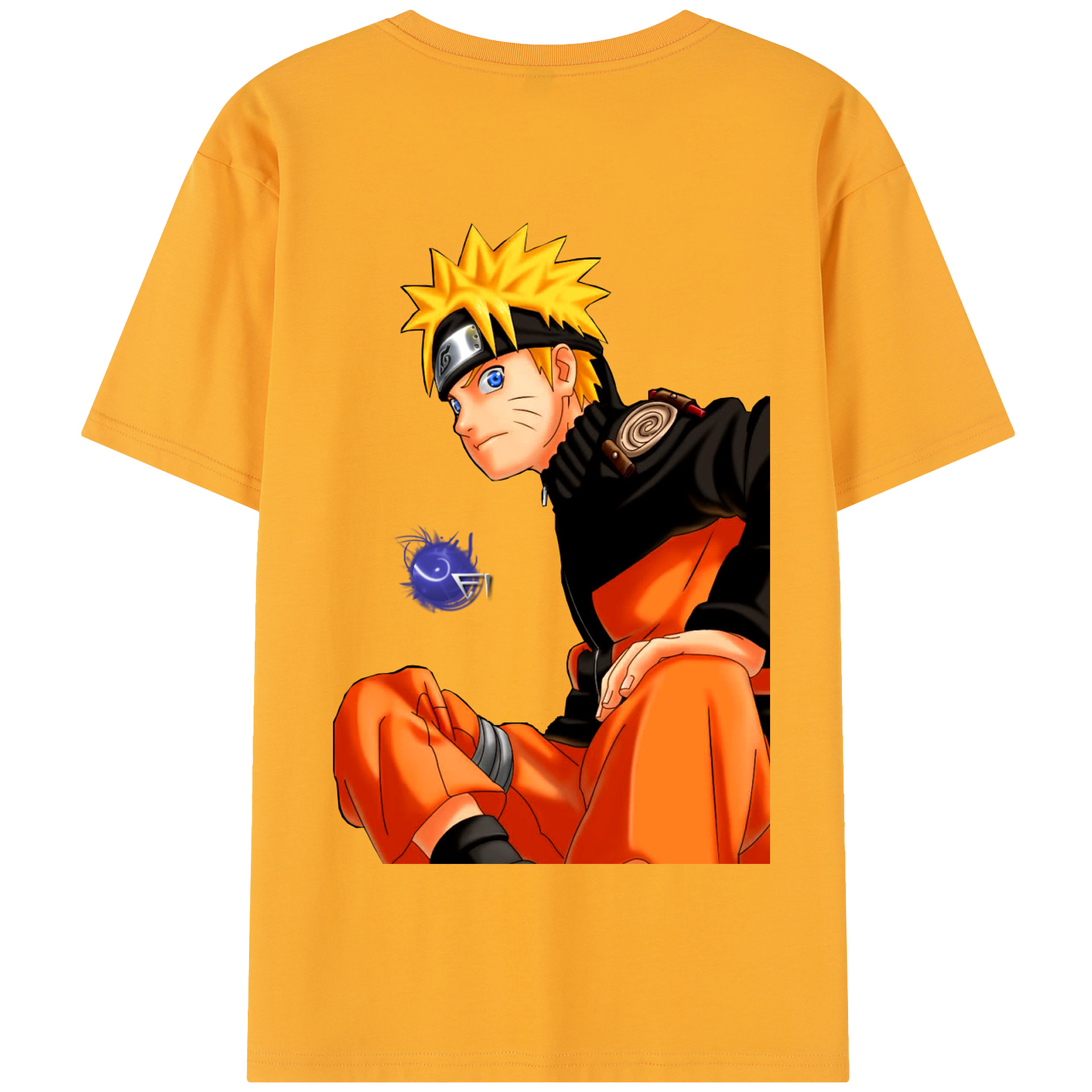 （画像用） NARUTO -ナルト- うずまき ナルト Uzumaki Naruto 綿100％半袖Tシャツ（背面プリント）