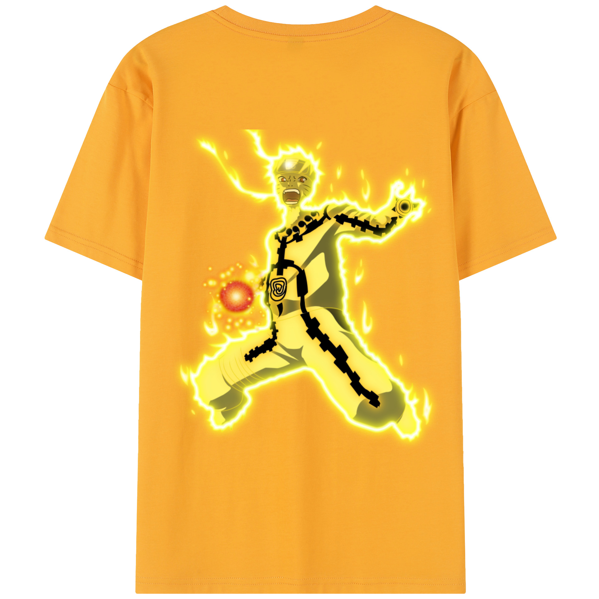 （画像用） NARUTO -ナルト- うずまき ナルト Uzumaki Naruto 綿100％半袖Tシャツ（背面プリント）