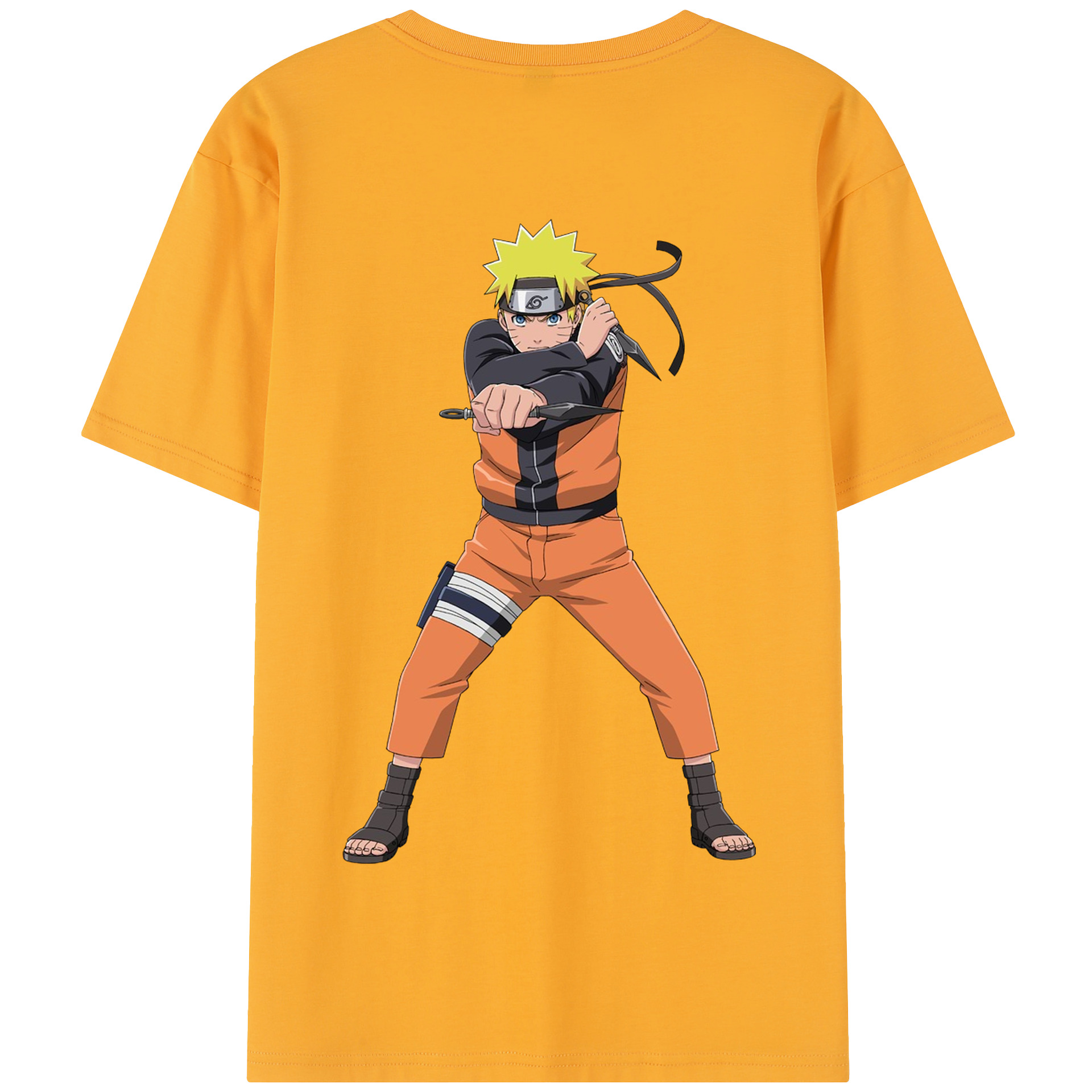 （画像用） NARUTO -ナルト- うずまき ナルト Uzumaki Naruto 綿100％半袖Tシャツ（背面プリント）