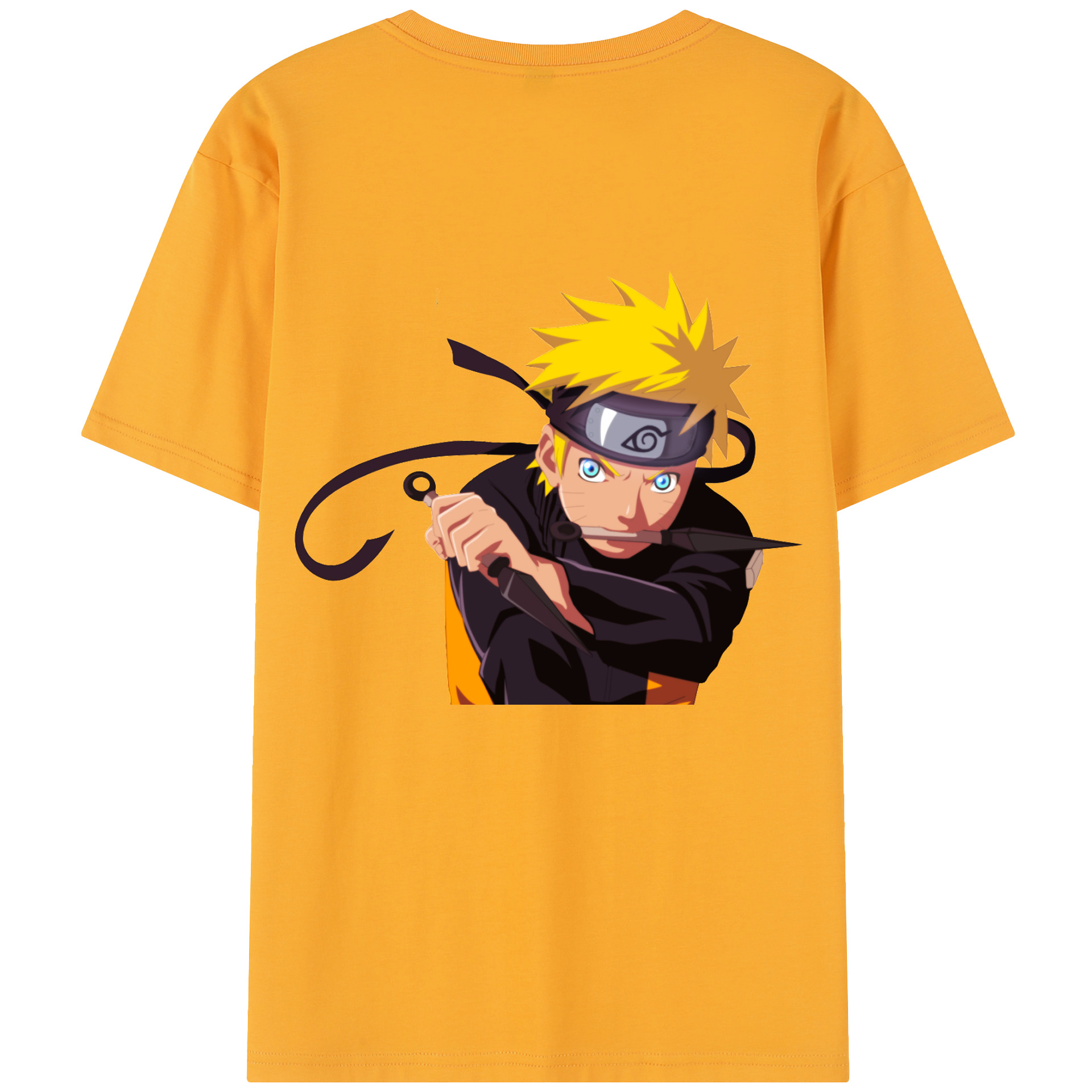 （画像用） NARUTO -ナルト- うずまき ナルト Uzumaki Naruto 綿100％半袖Tシャツ（背面プリント）