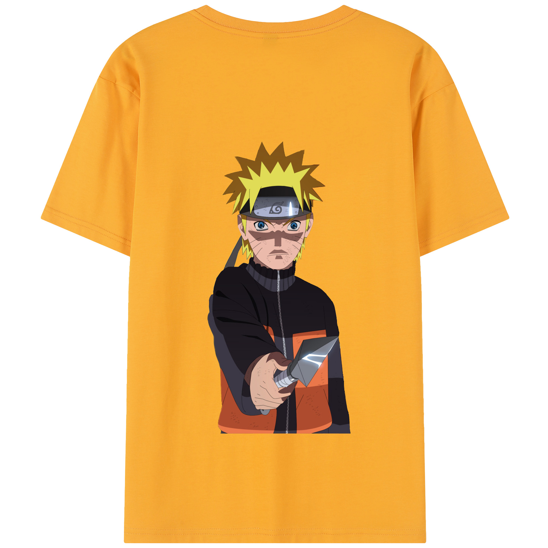 （画像用） NARUTO -ナルト- うずまき ナルト Uzumaki Naruto 綿100％半袖Tシャツ（背面プリント）