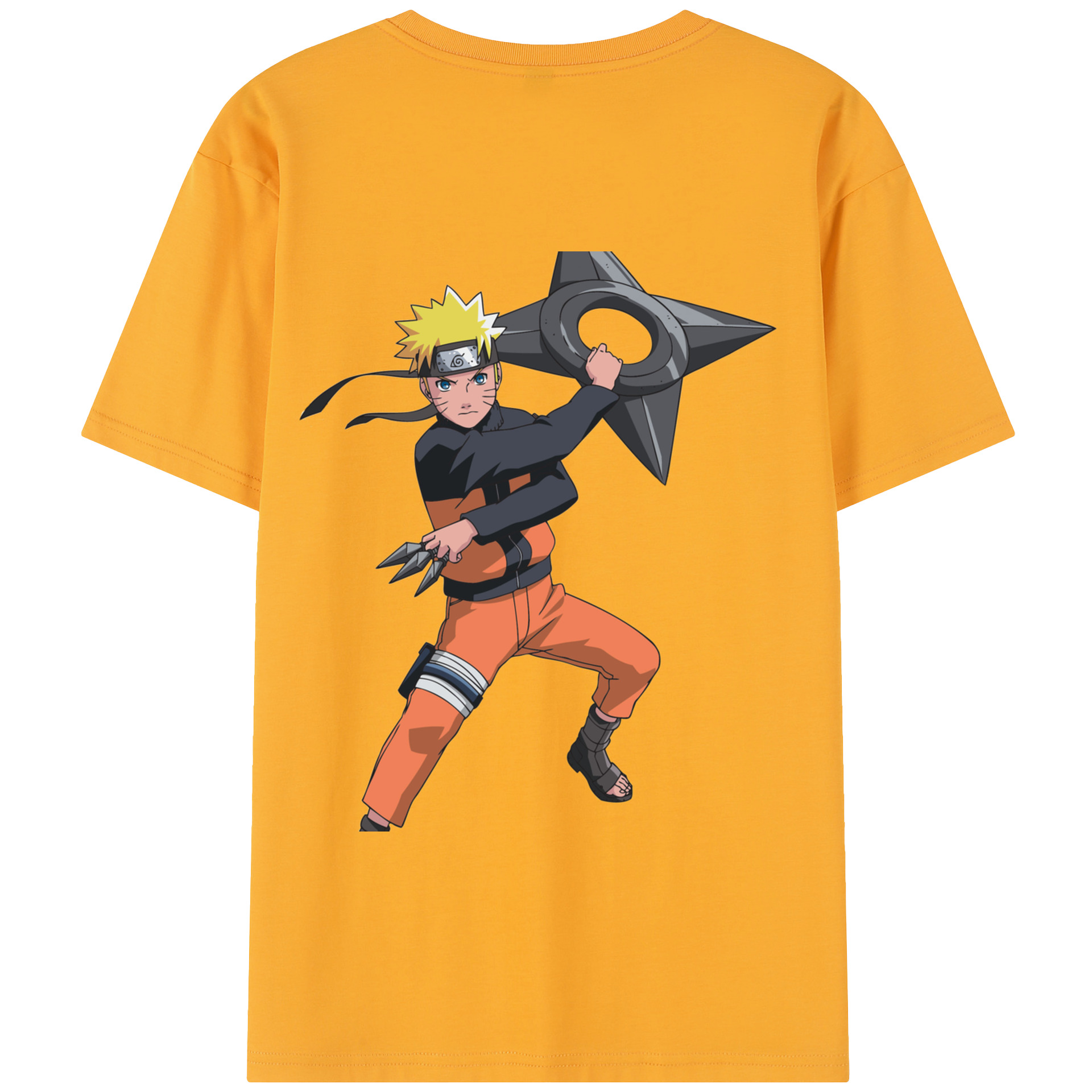 （画像用） NARUTO -ナルト- うずまき ナルト Uzumaki Naruto 綿100％半袖Tシャツ（背面プリント）