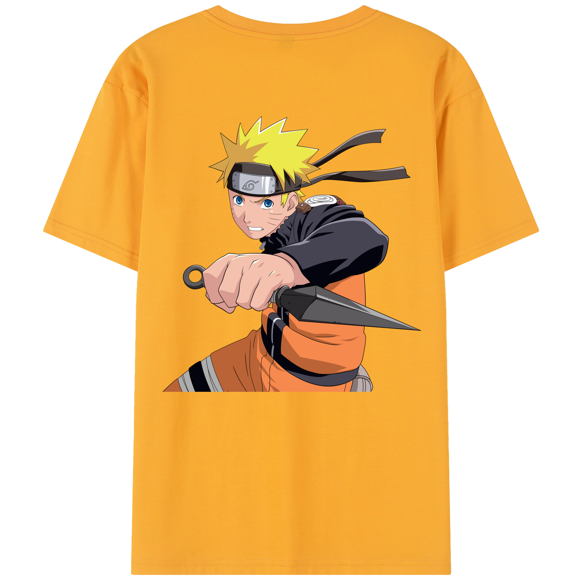 （画像用） NARUTO -ナルト- うずまき ナルト Uzumaki Naruto 綿100％半袖Tシャツ（背面プリント）