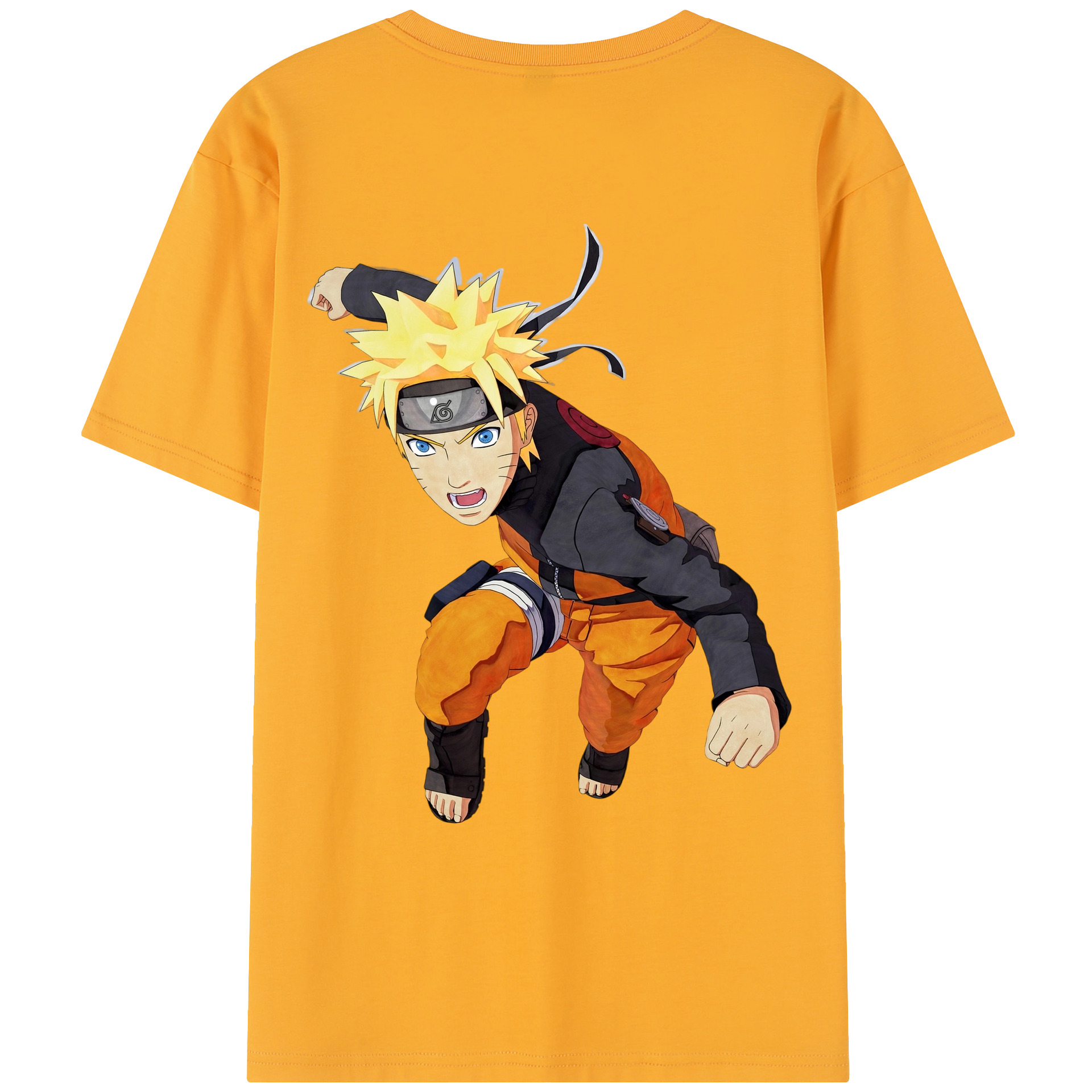 （画像用） NARUTO -ナルト- うずまき ナルト Uzumaki Naruto 綿100％半袖Tシャツ（背面プリント）