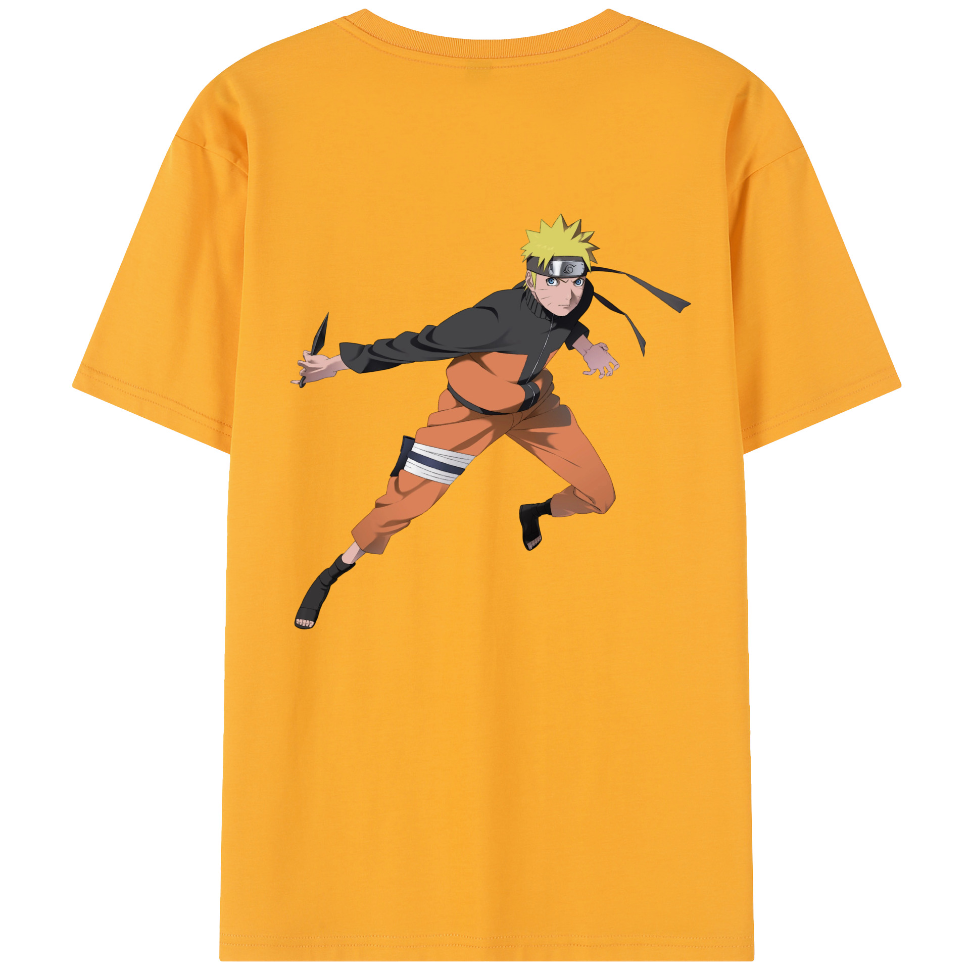 （画像用） NARUTO -ナルト- うずまき ナルト Uzumaki Naruto 綿100％半袖Tシャツ（背面プリント）