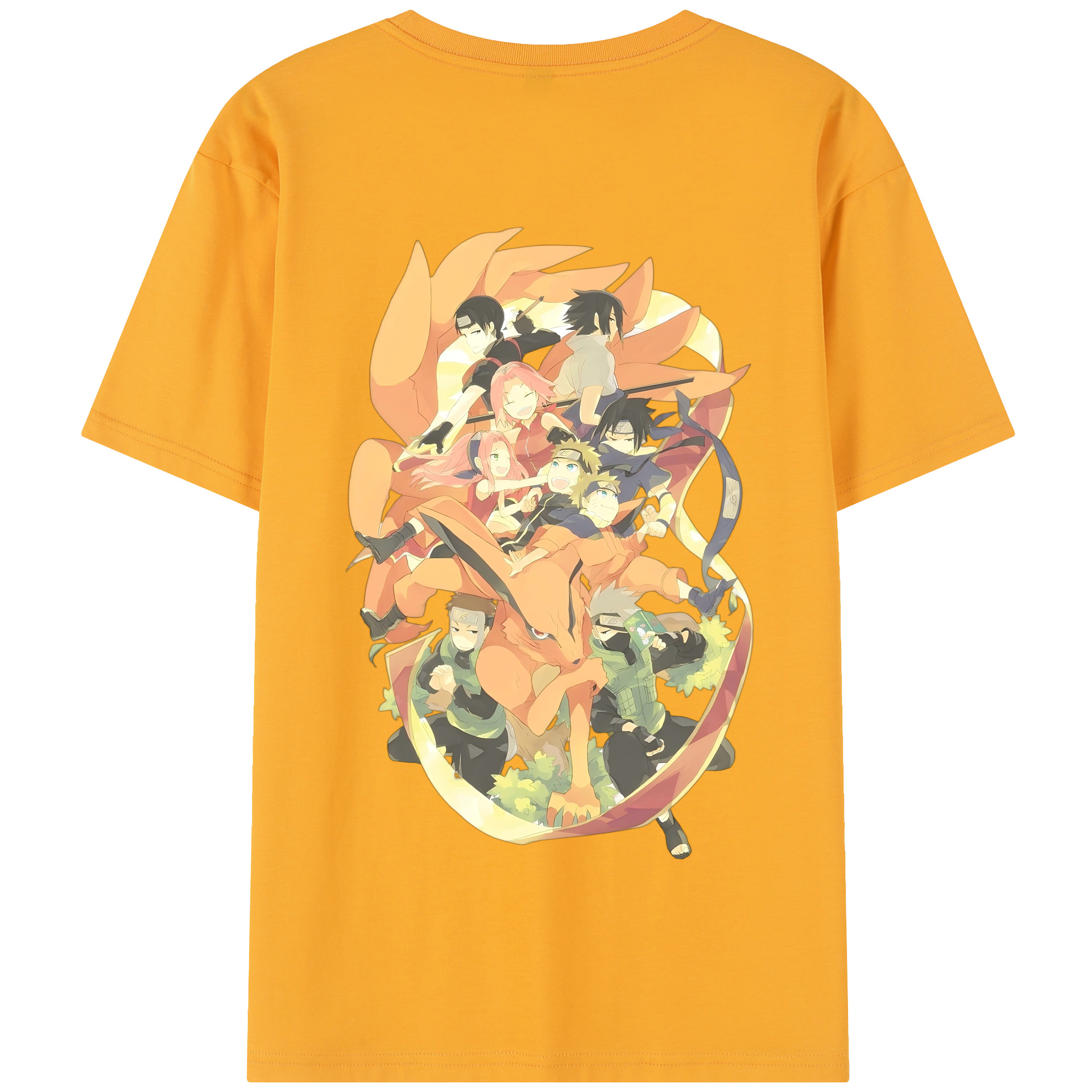 （画像用） NARUTO -ナルト- うずまき ナルト Uzumaki Naruto 綿100％半袖Tシャツ（背面プリント）