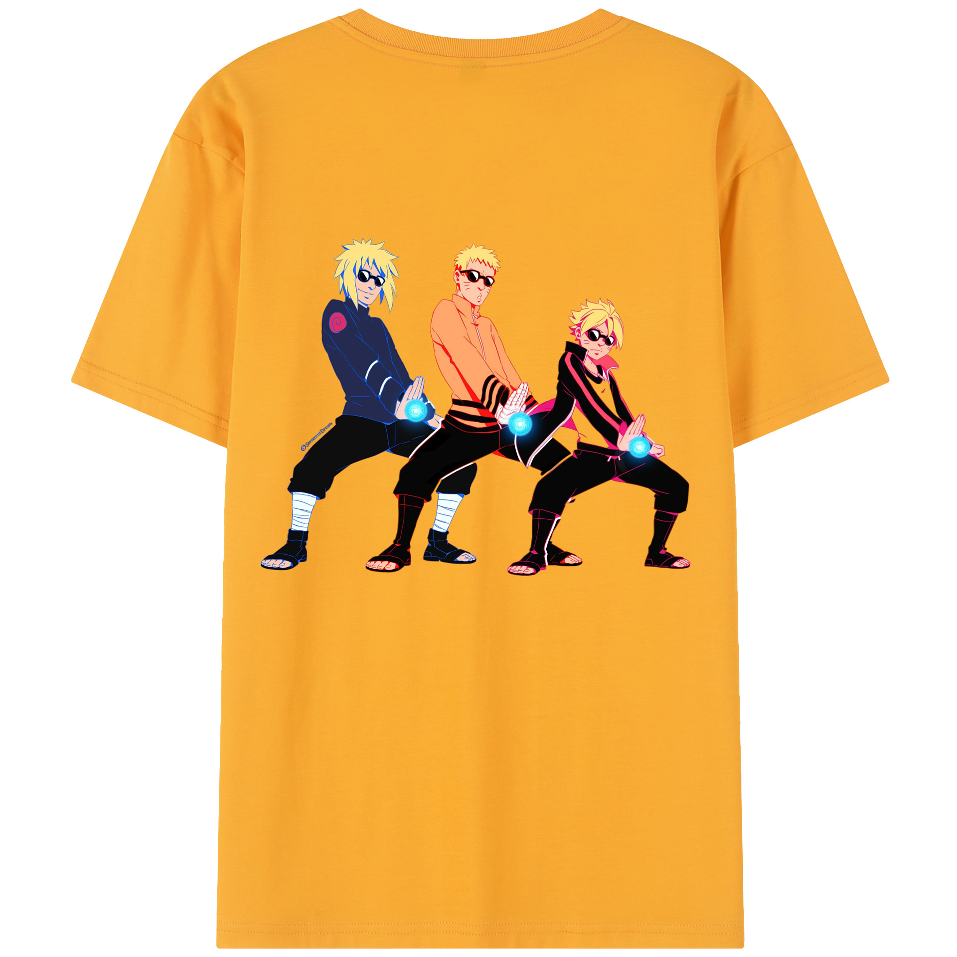 （画像用） NARUTO -ナルト- うずまき ナルト Uzumaki Naruto 綿100％半袖Tシャツ（背面プリント）