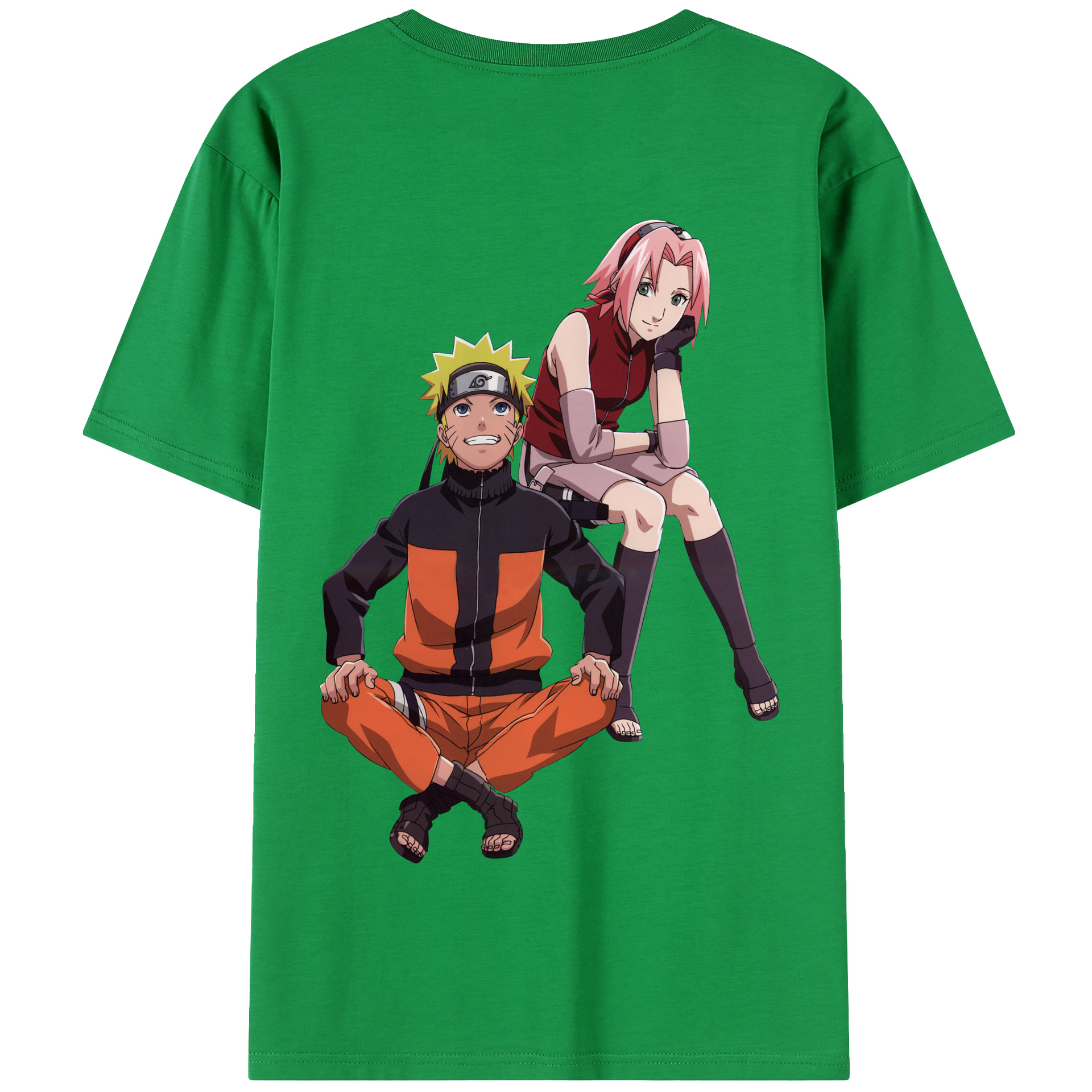 （画像用） NARUTO -ナルト- うずまき ナルト Uzumaki Naruto 綿100％半袖Tシャツ（背面プリント）