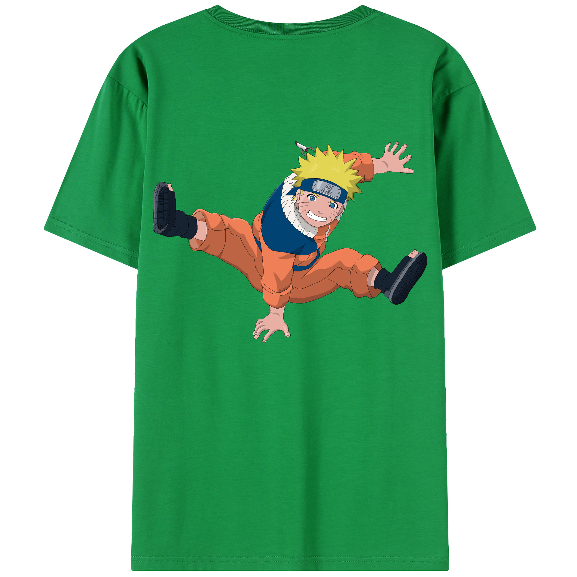 （画像用） NARUTO -ナルト- うずまき ナルト Uzumaki Naruto 綿100％半袖Tシャツ（背面プリント）