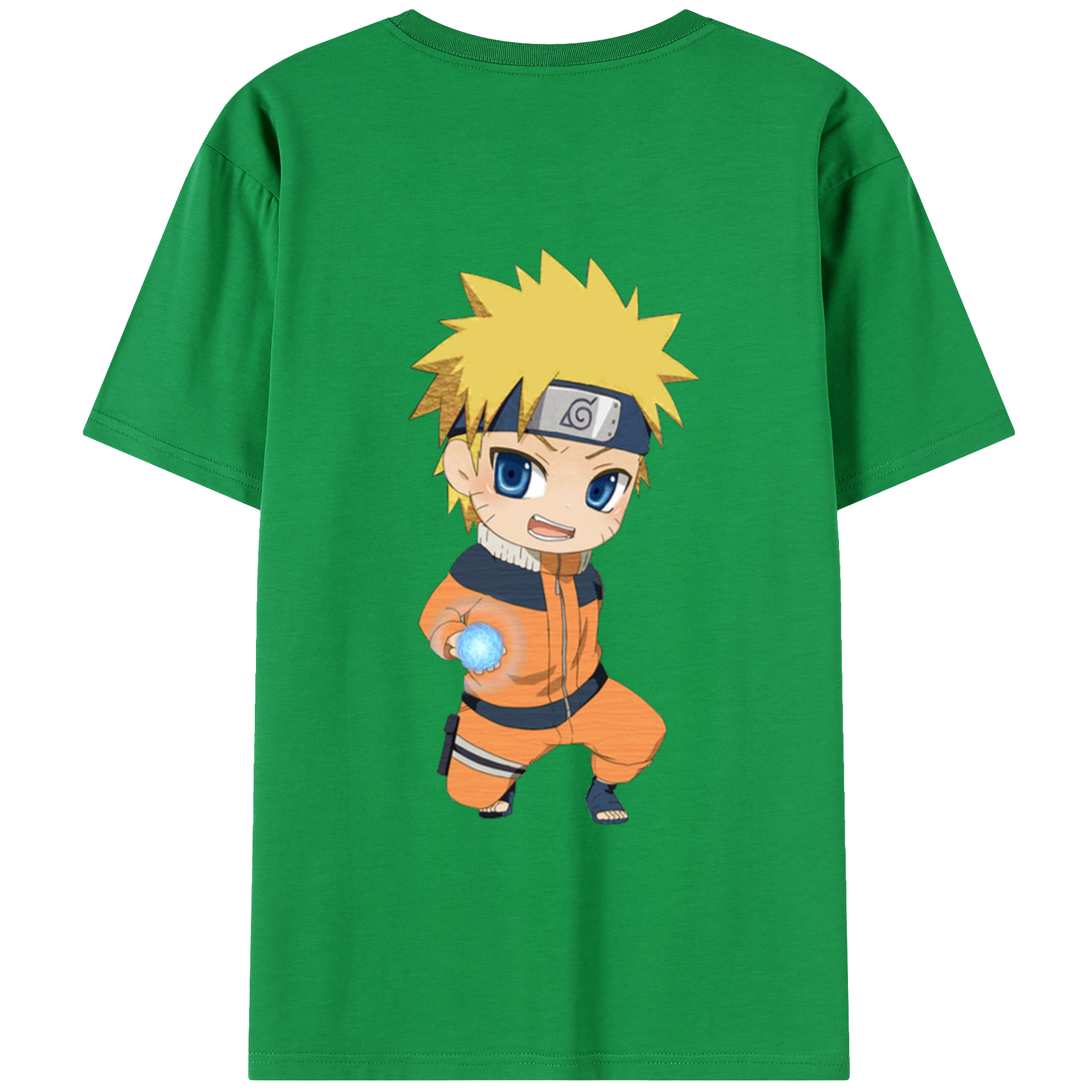 （画像用） NARUTO -ナルト- うずまき ナルト Uzumaki Naruto 綿100％半袖Tシャツ（背面プリント）