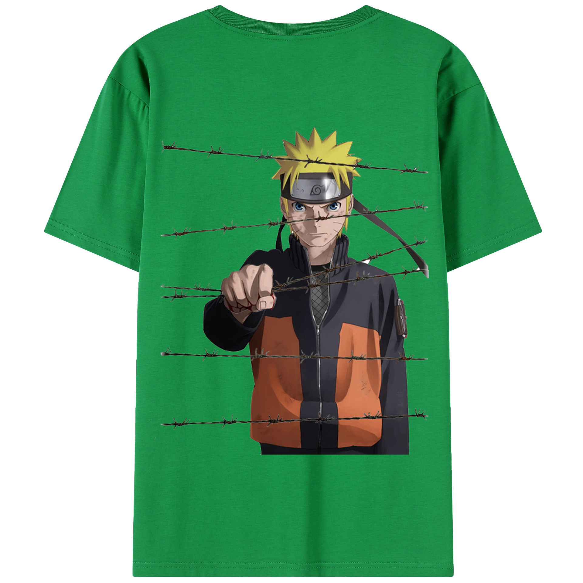 （画像用） NARUTO -ナルト- うずまき ナルト Uzumaki Naruto 綿100％半袖Tシャツ（背面プリント）
