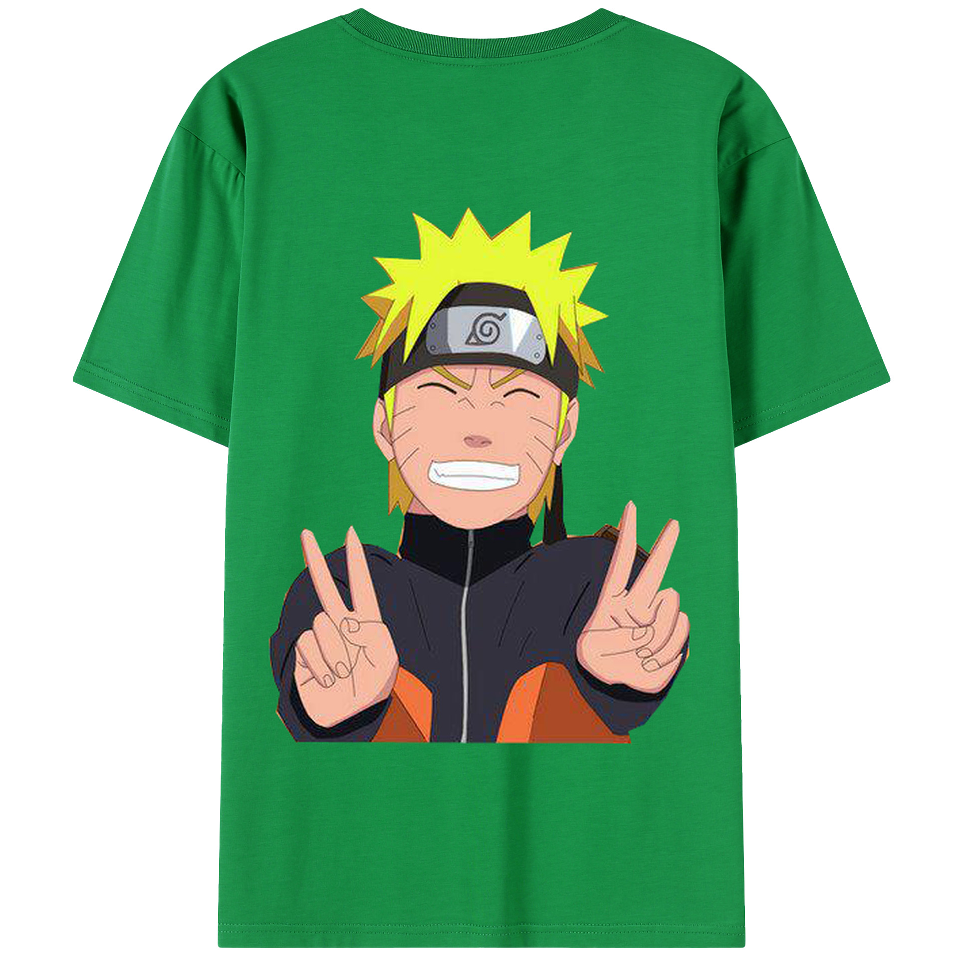（画像用） NARUTO -ナルト- うずまき ナルト Uzumaki Naruto 綿100％半袖Tシャツ（背面プリント）