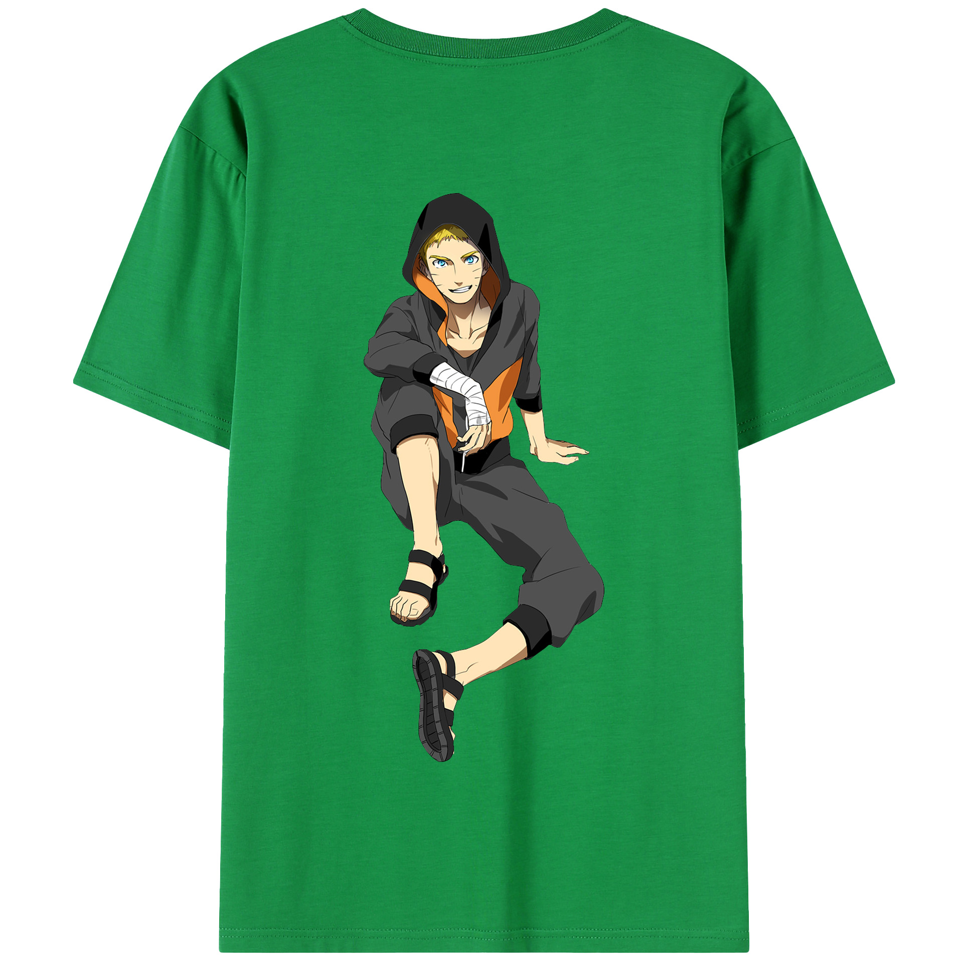 （画像用） NARUTO -ナルト- うずまき ナルト Uzumaki Naruto 綿100％半袖Tシャツ（背面プリント）