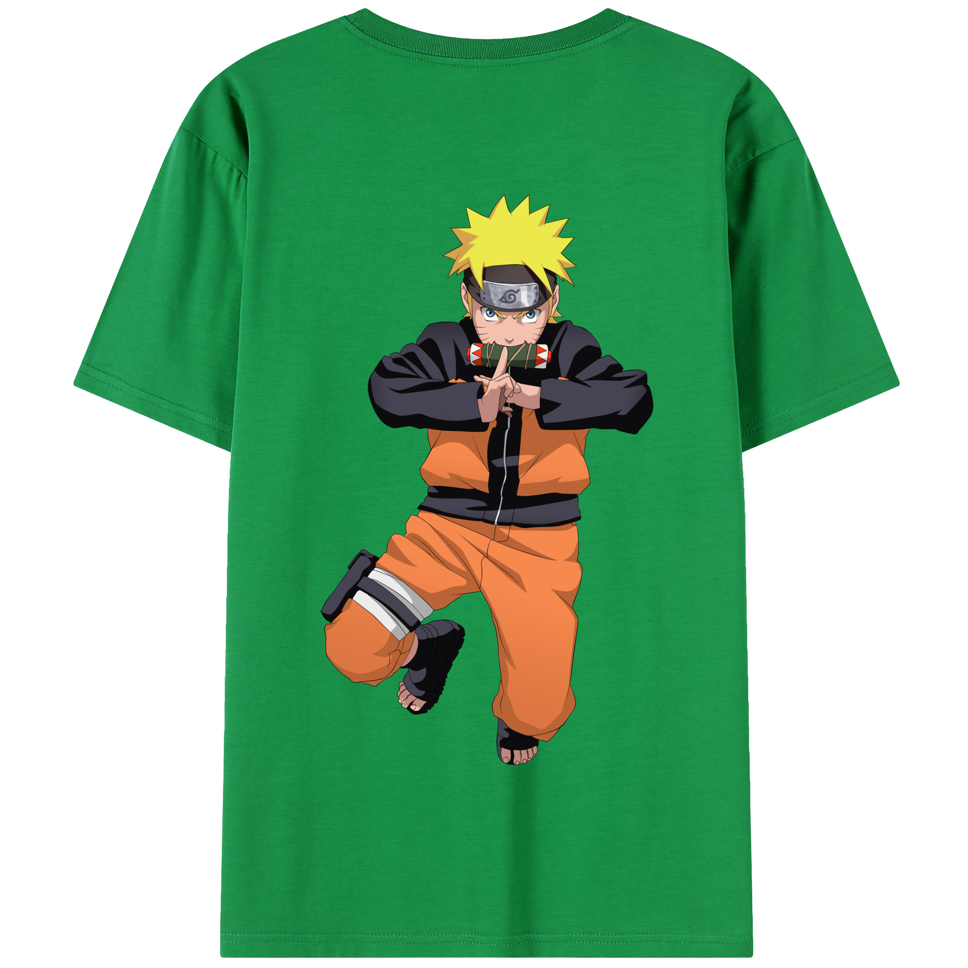 （画像用） NARUTO -ナルト- うずまき ナルト Uzumaki Naruto 綿100％半袖Tシャツ（背面プリント）