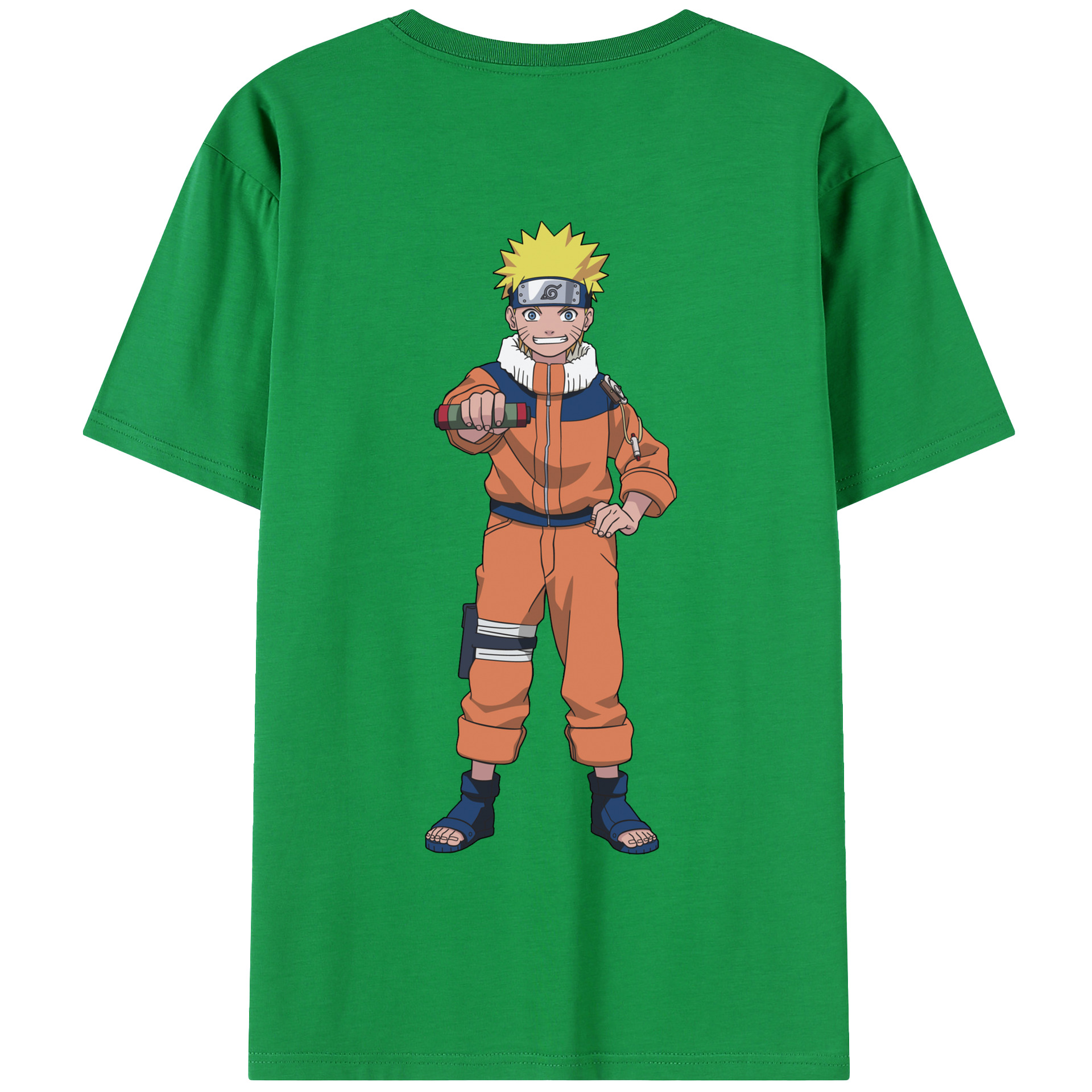 （画像用） NARUTO -ナルト- うずまき ナルト Uzumaki Naruto 綿100％半袖Tシャツ（背面プリント）