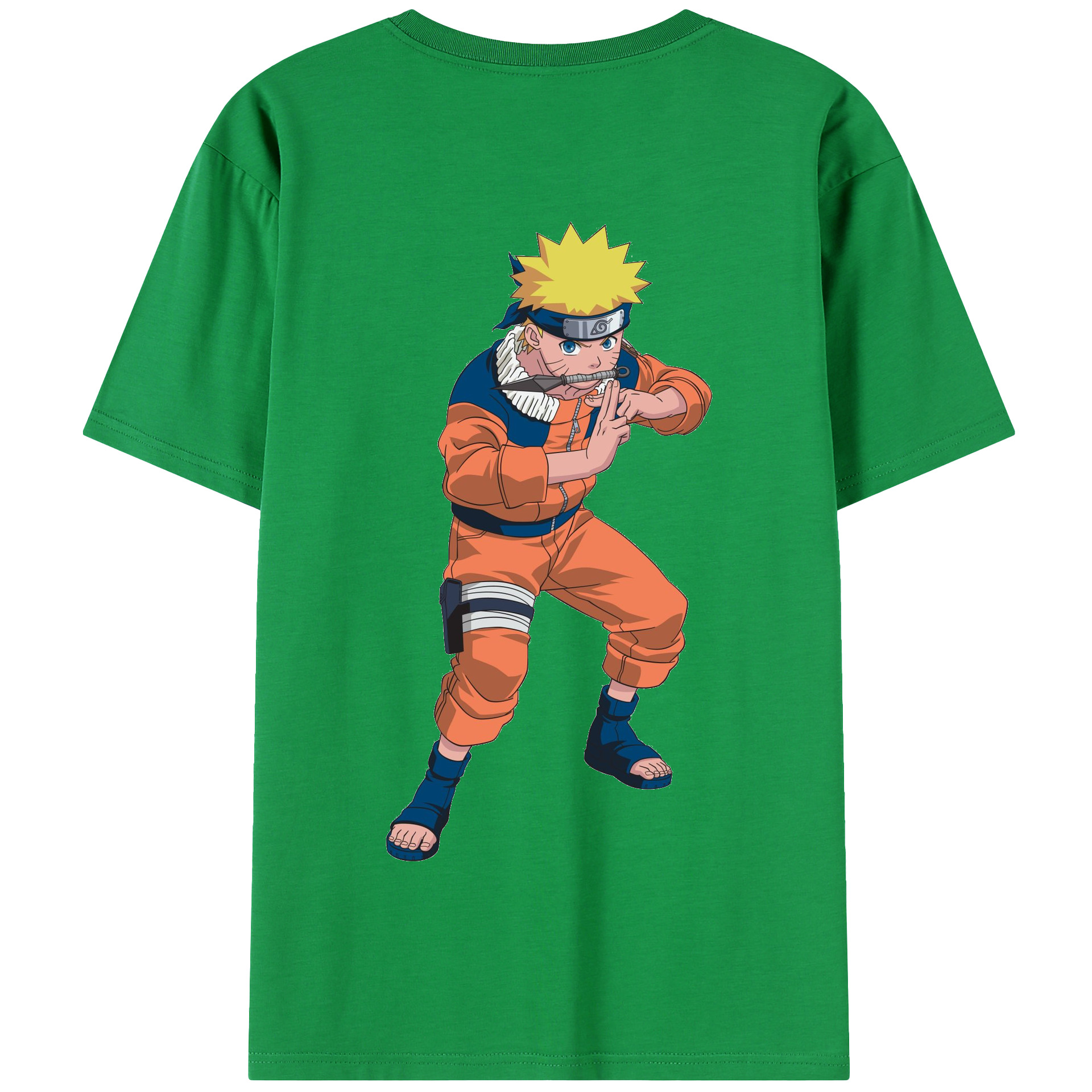 （画像用） NARUTO -ナルト- うずまき ナルト Uzumaki Naruto 綿100％半袖Tシャツ（背面プリント）
