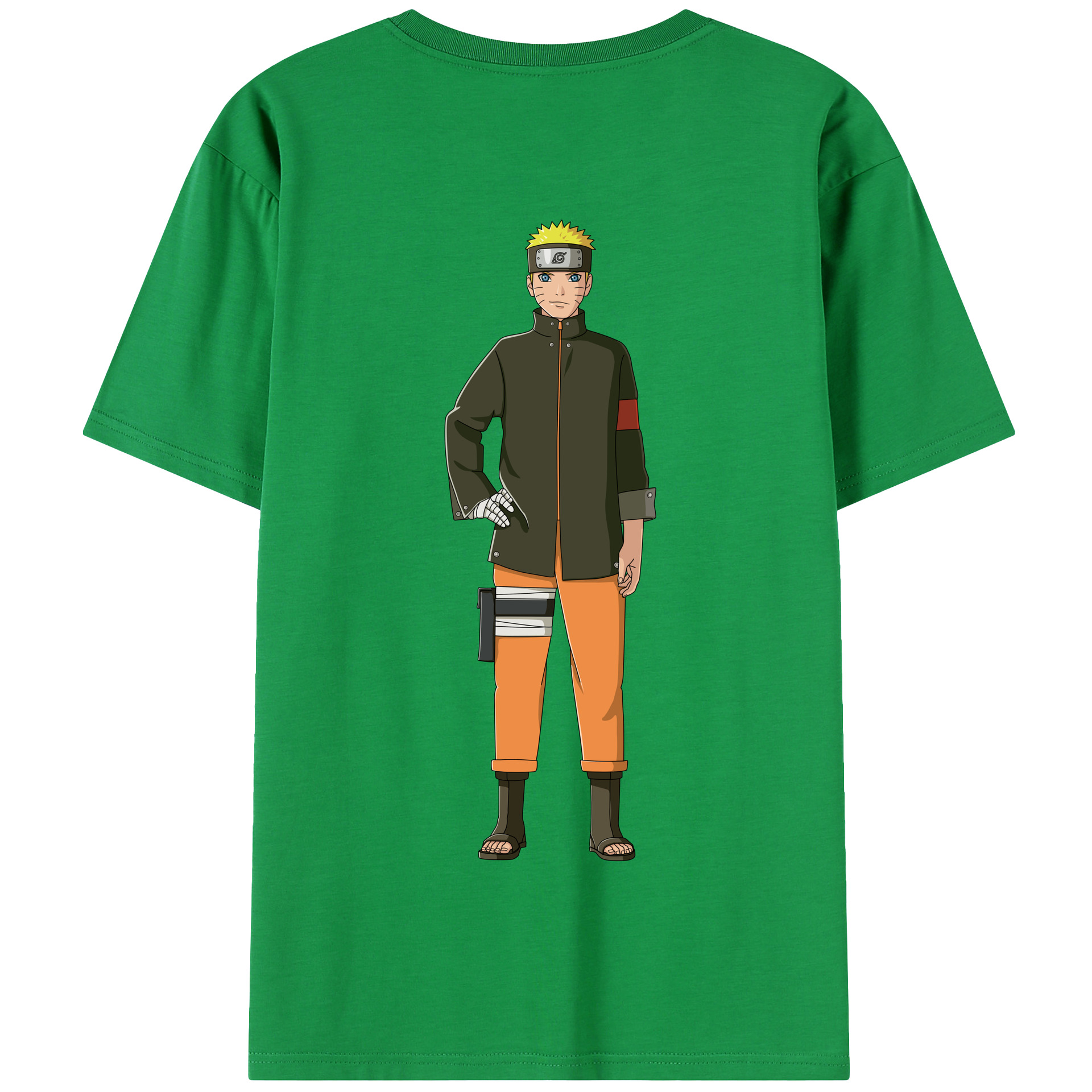 （画像用） NARUTO -ナルト- うずまき ナルト Uzumaki Naruto 綿100％半袖Tシャツ（背面プリント）