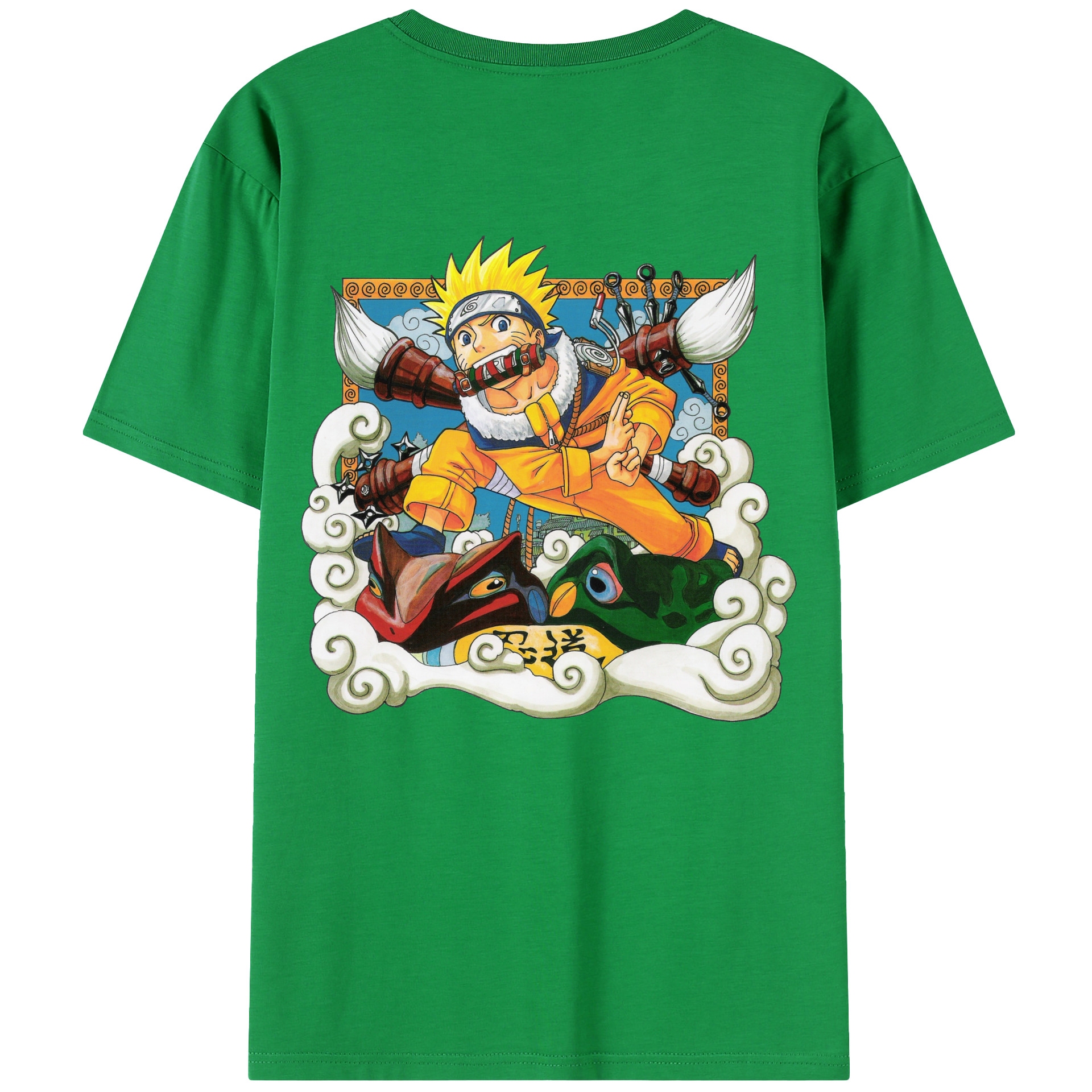 （画像用） NARUTO -ナルト- うずまき ナルト Uzumaki Naruto 綿100％半袖Tシャツ（背面プリント）