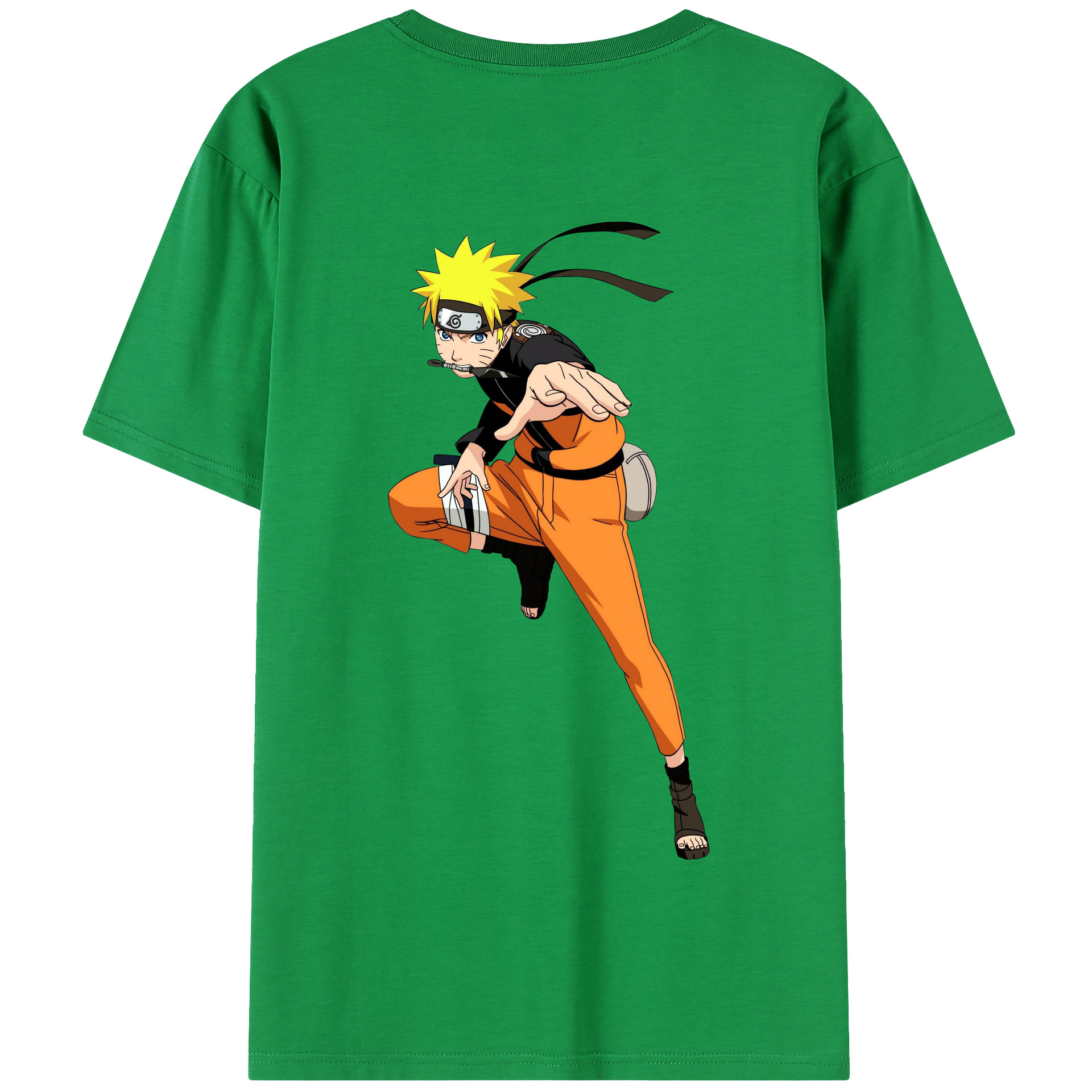 （画像用） NARUTO -ナルト- うずまき ナルト Uzumaki Naruto 綿100％半袖Tシャツ（背面プリント）