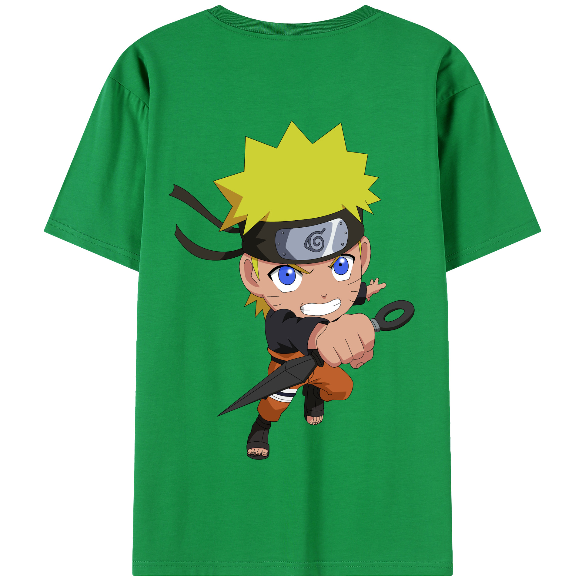 （画像用） NARUTO -ナルト- うずまき ナルト Uzumaki Naruto 綿100％半袖Tシャツ（背面プリント）