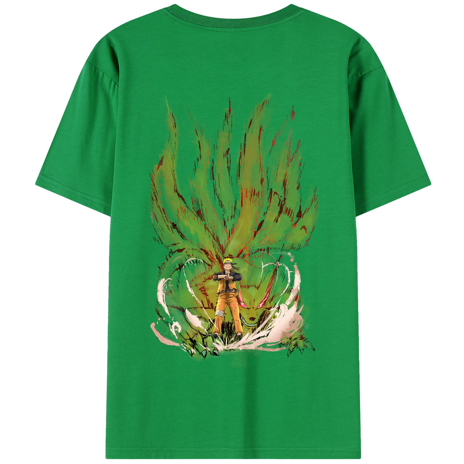 （画像用） NARUTO -ナルト- うずまき ナルト Uzumaki Naruto 綿100％半袖Tシャツ（背面プリント）