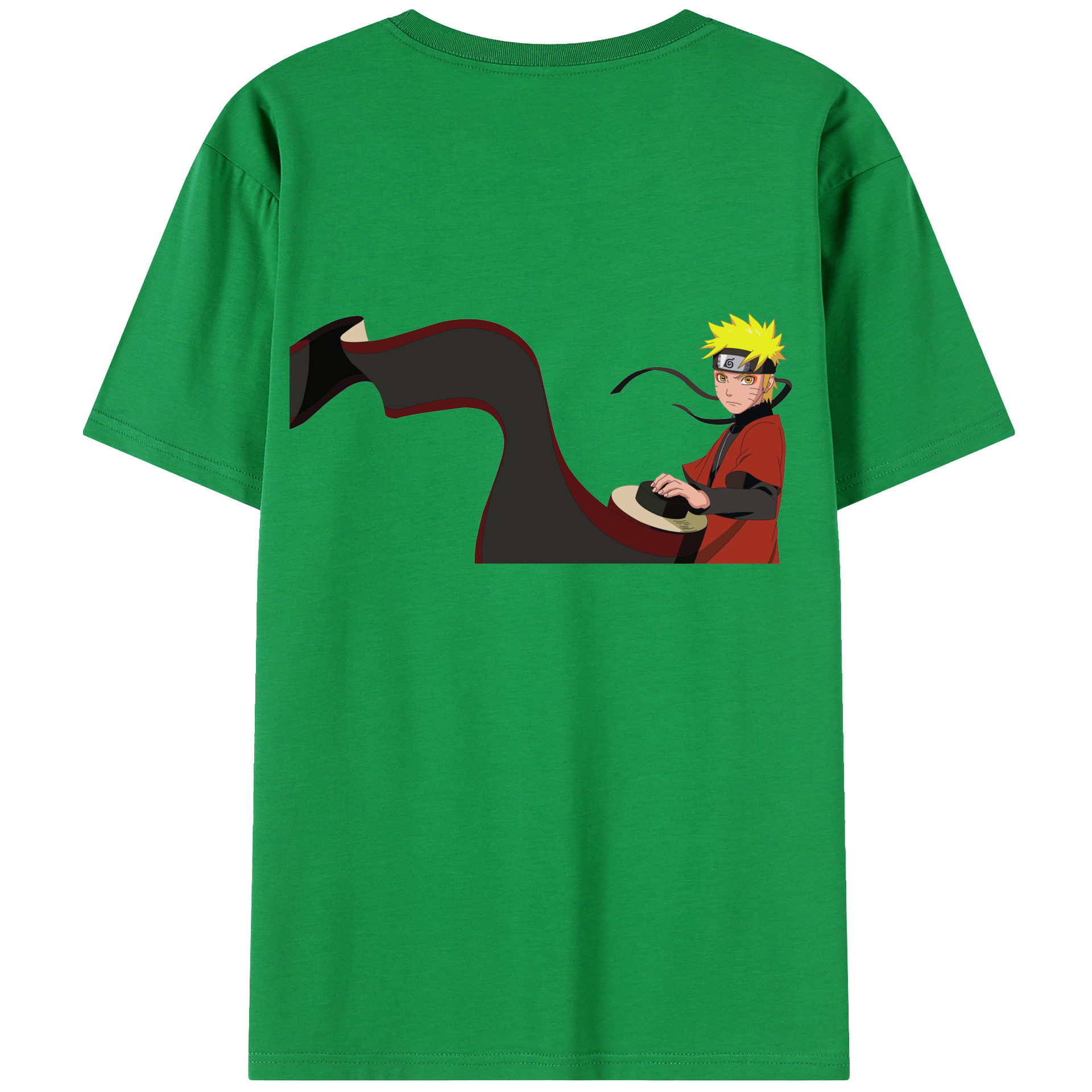 （画像用） NARUTO -ナルト- うずまき ナルト Uzumaki Naruto 綿100％半袖Tシャツ（背面プリント）