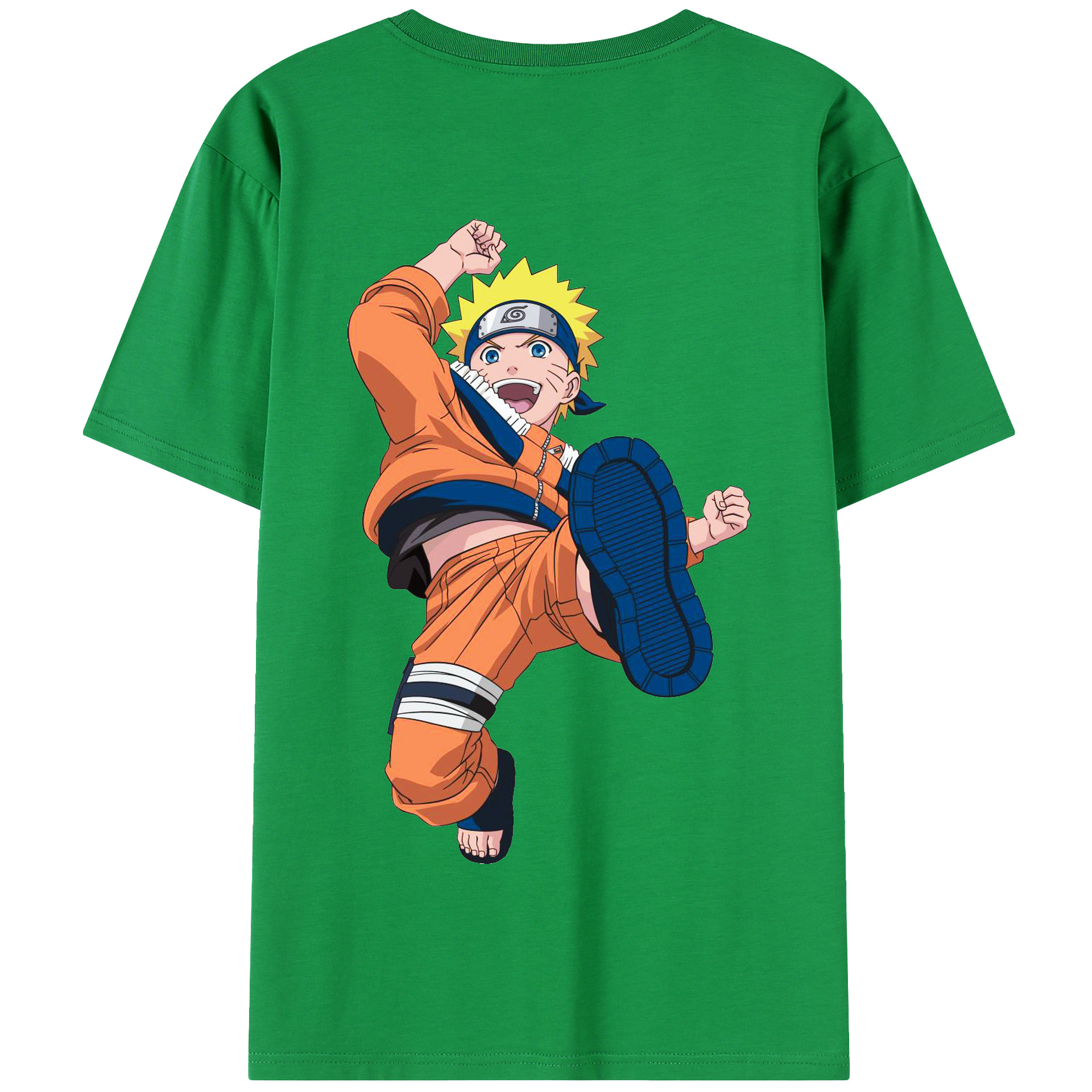 （画像用） NARUTO -ナルト- うずまき ナルト Uzumaki Naruto 綿100％半袖Tシャツ（背面プリント）