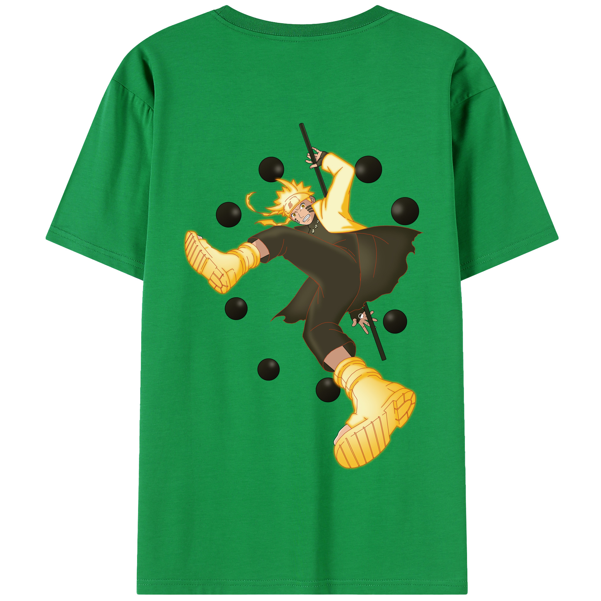 （画像用） NARUTO -ナルト- うずまき ナルト Uzumaki Naruto 綿100％半袖Tシャツ（背面プリント）