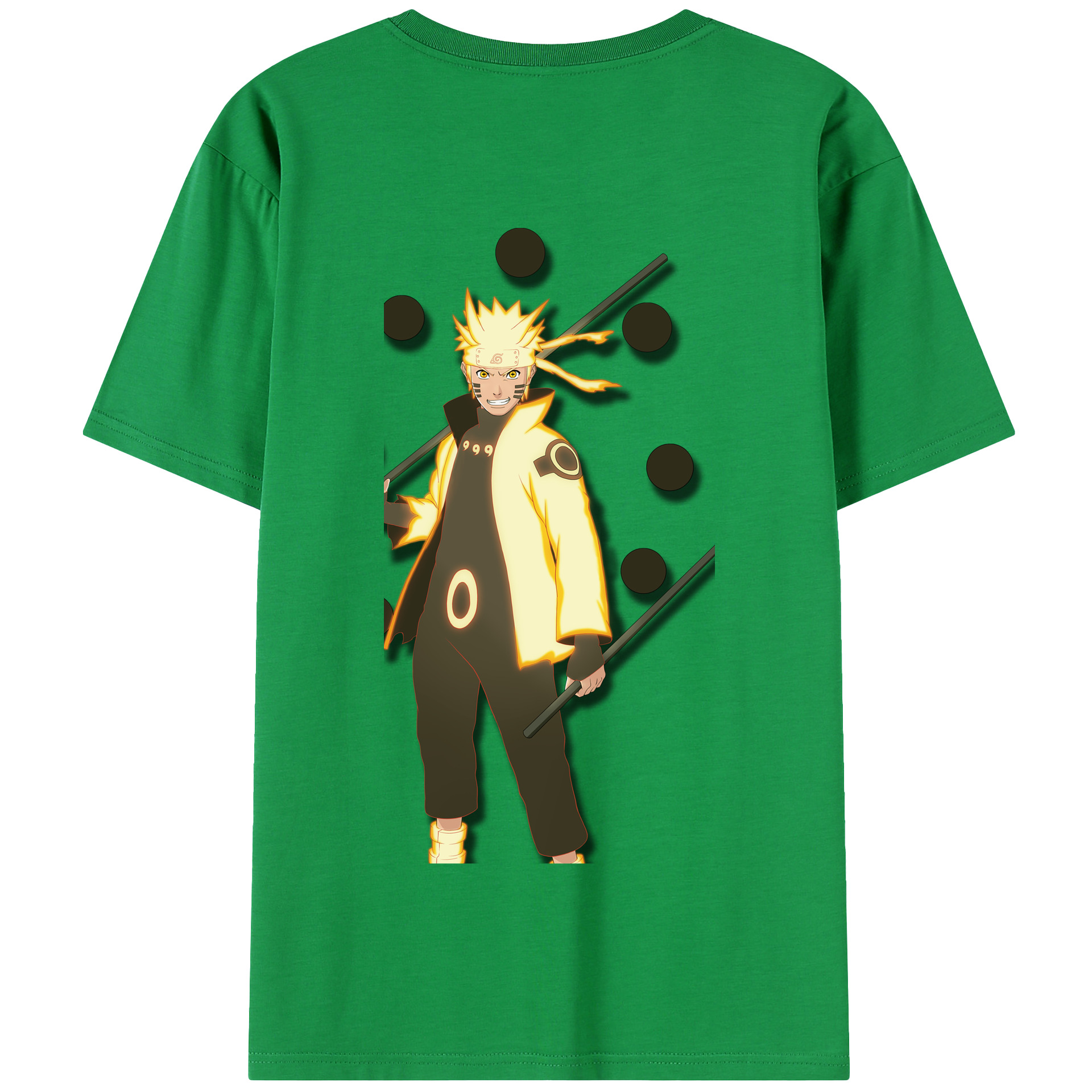 （画像用） NARUTO -ナルト- うずまき ナルト Uzumaki Naruto 綿100％半袖Tシャツ（背面プリント）