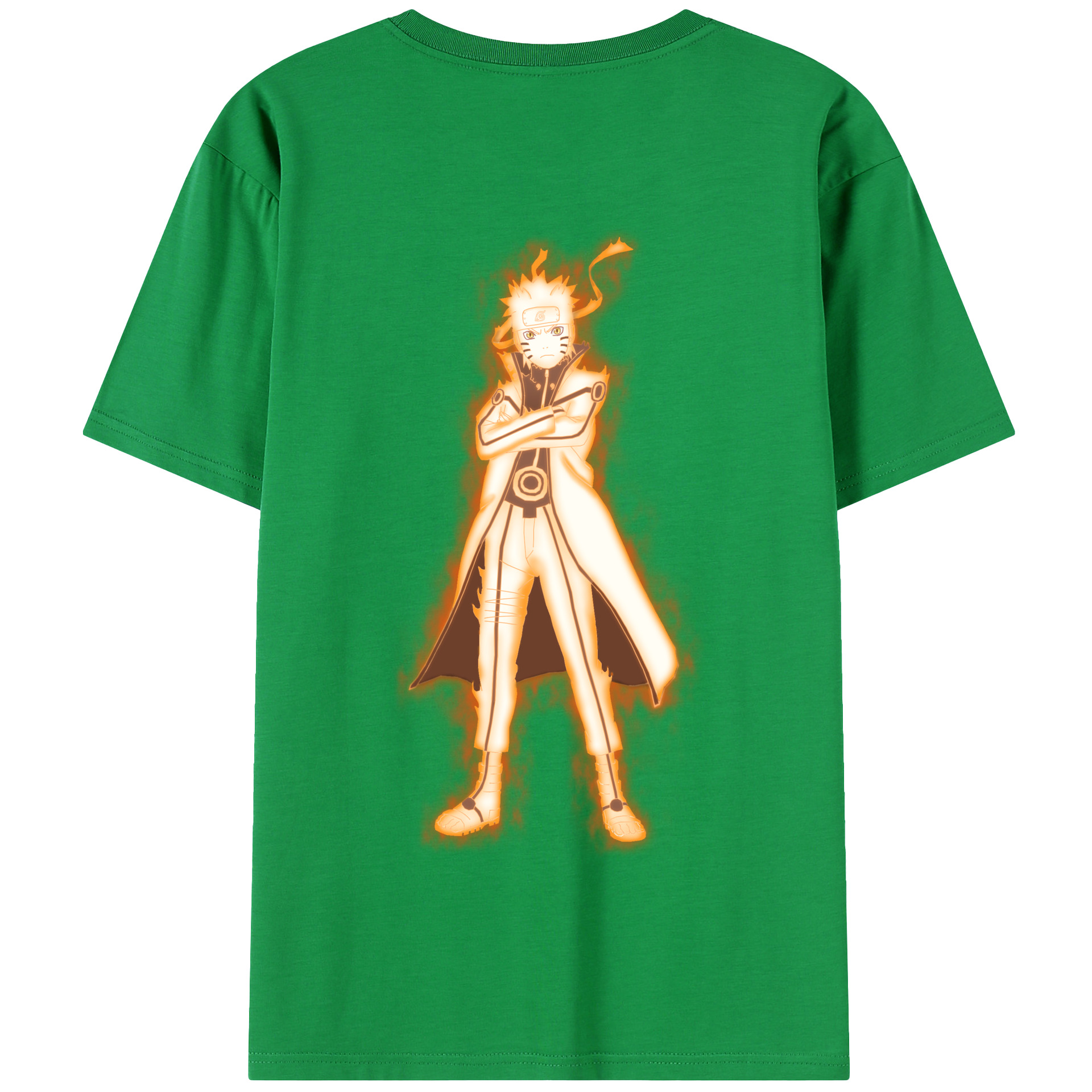 （画像用） NARUTO -ナルト- うずまき ナルト Uzumaki Naruto 綿100％半袖Tシャツ（背面プリント）