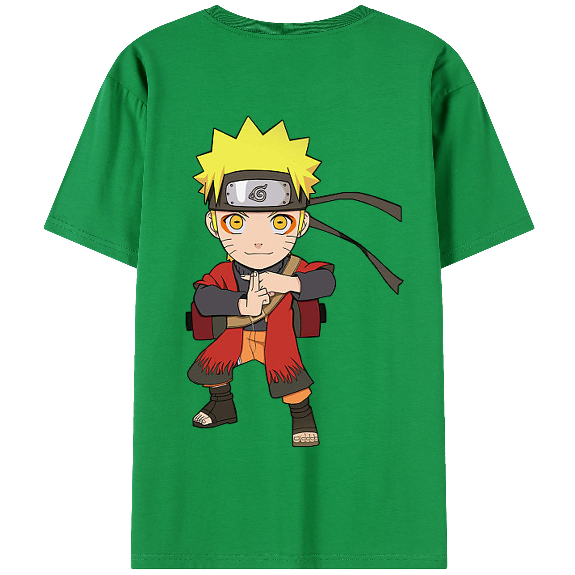 （画像用） NARUTO -ナルト- うずまき ナルト Uzumaki Naruto 綿100％半袖Tシャツ（背面プリント）