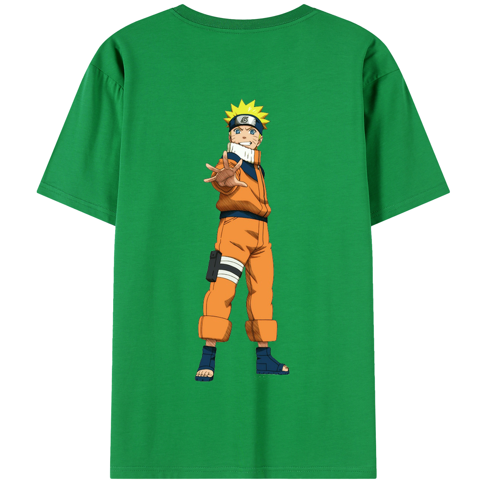 （画像用） NARUTO -ナルト- うずまき ナルト Uzumaki Naruto 綿100％半袖Tシャツ（背面プリント）