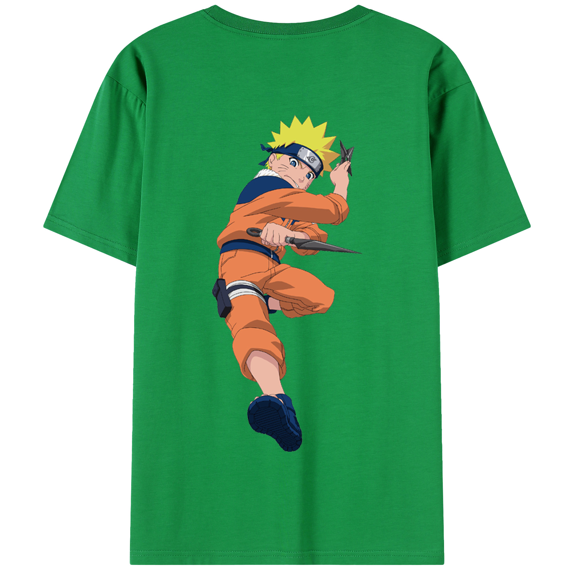 （画像用） NARUTO -ナルト- うずまき ナルト Uzumaki Naruto 綿100％半袖Tシャツ（背面プリント）